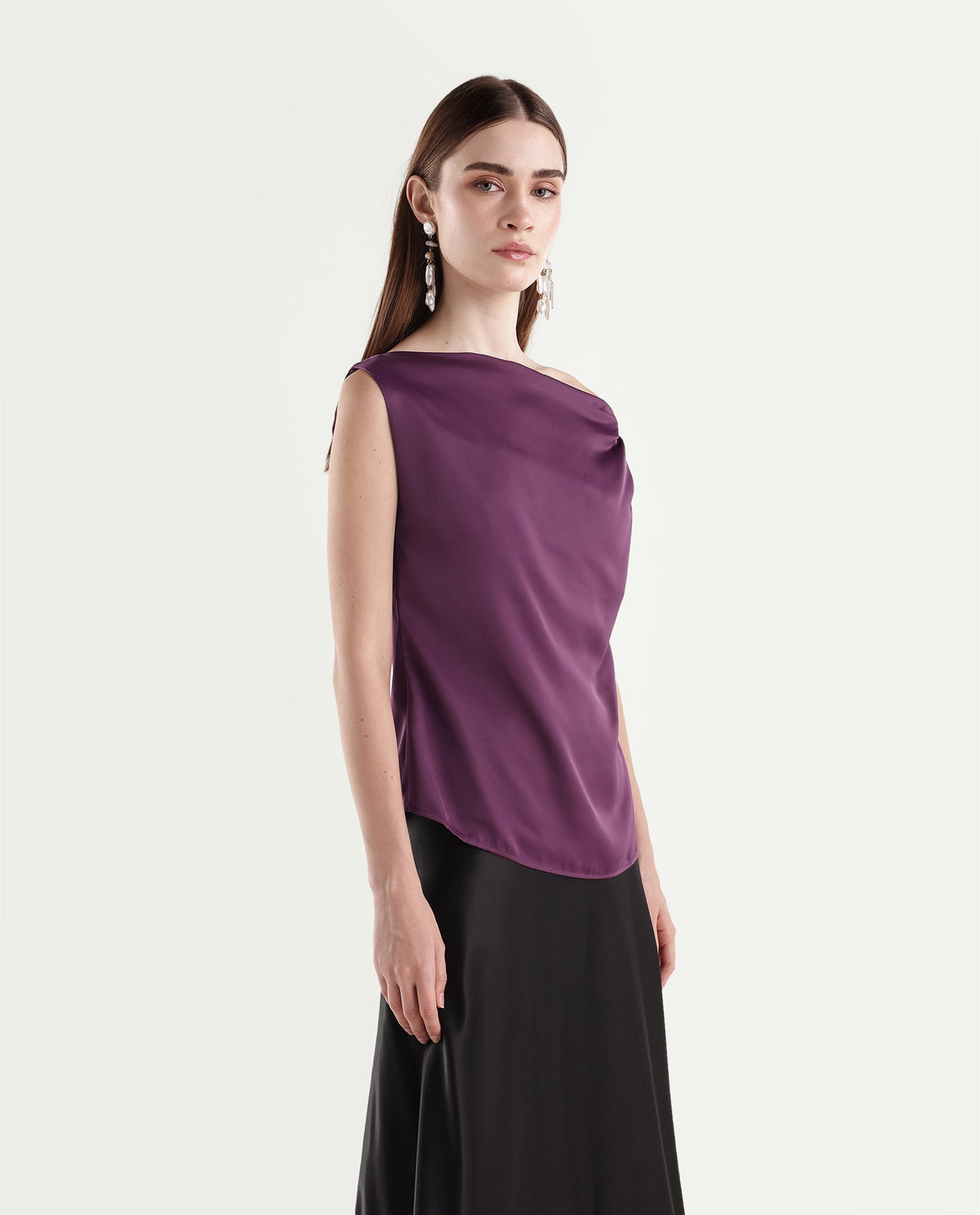 Rareism Women's Onres Maroon Polyester Boat Neck Regular Fit Plain Top - image 4