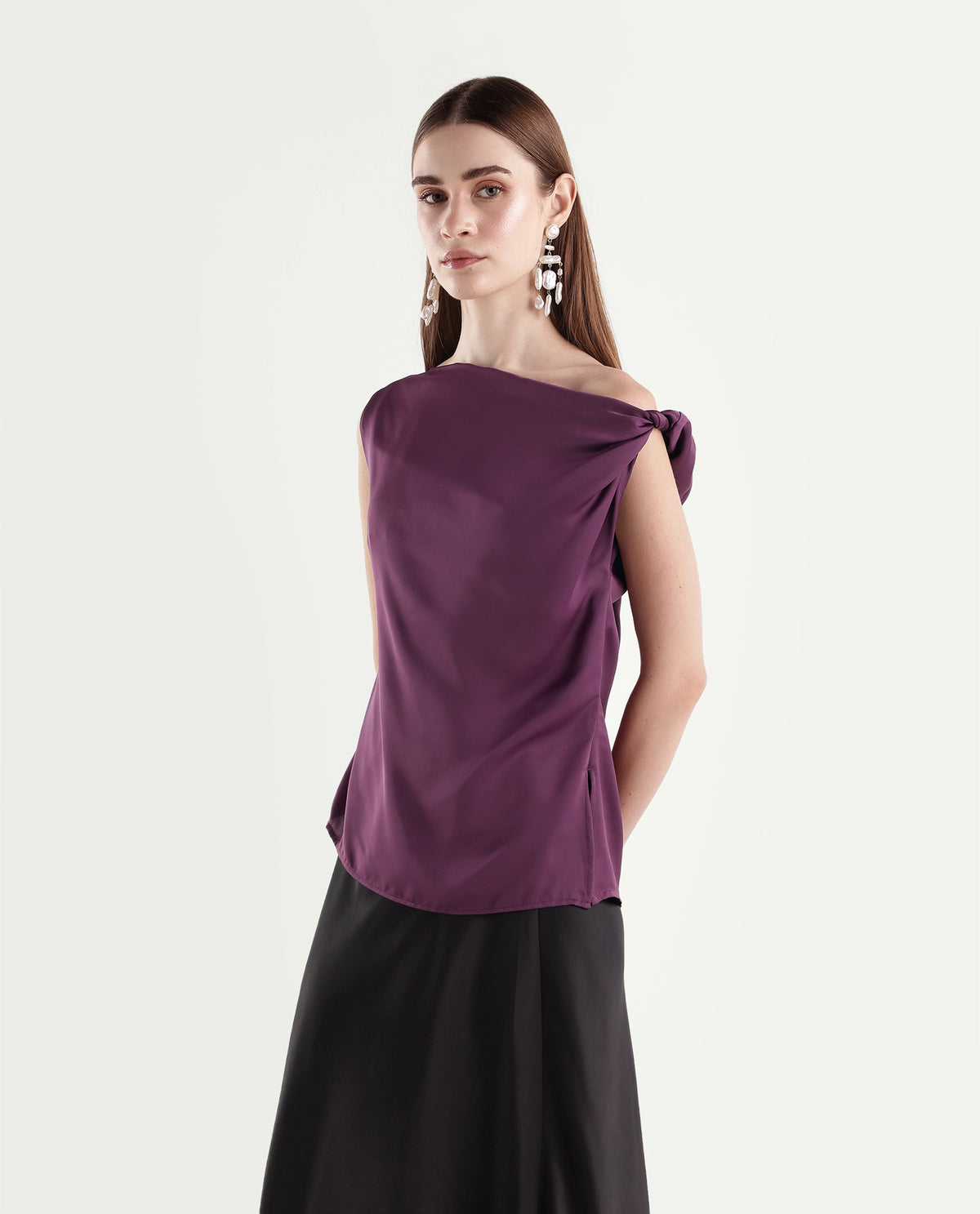 Rareism Women's Onres Maroon Polyester Boat Neck Regular Fit Plain Top - image 5