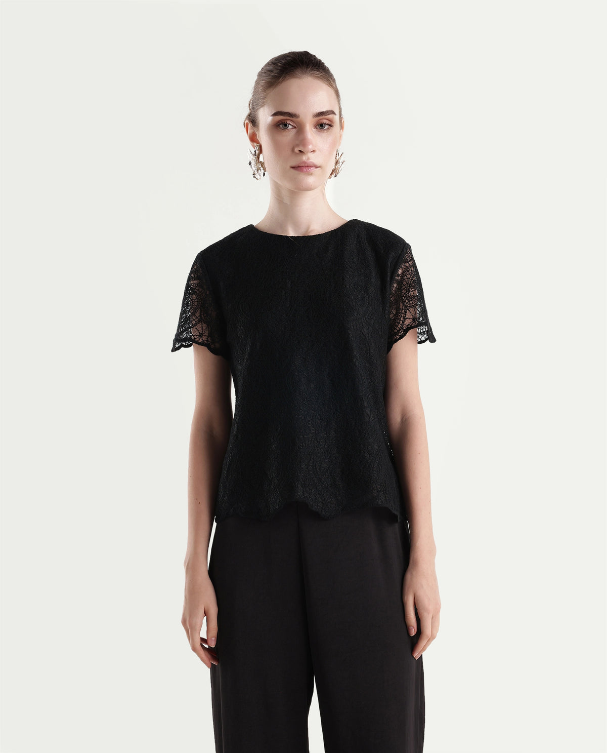 Rareism Women's Denmaria Black Polyester Button Regular Fit Top - image 6