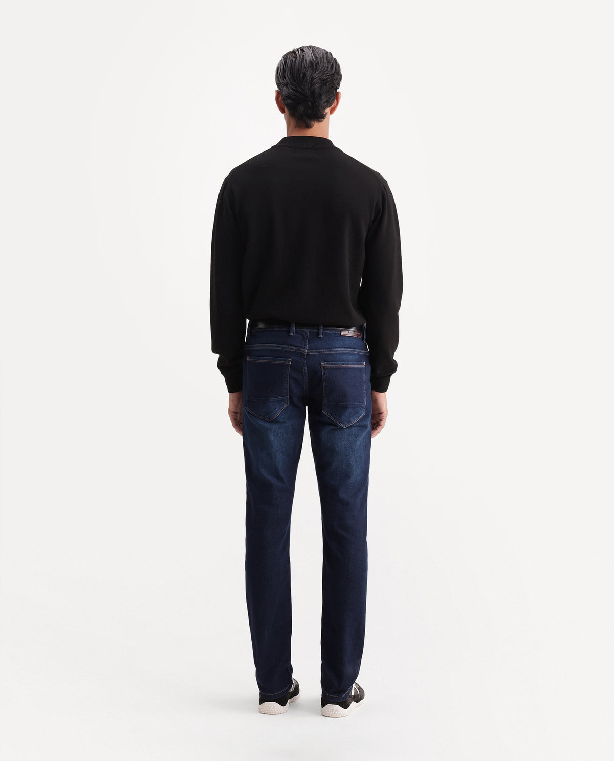 Rare Rabbit Men's East Dark Navy Cotton Blend Hawk Slim Plain Jeans - image 7