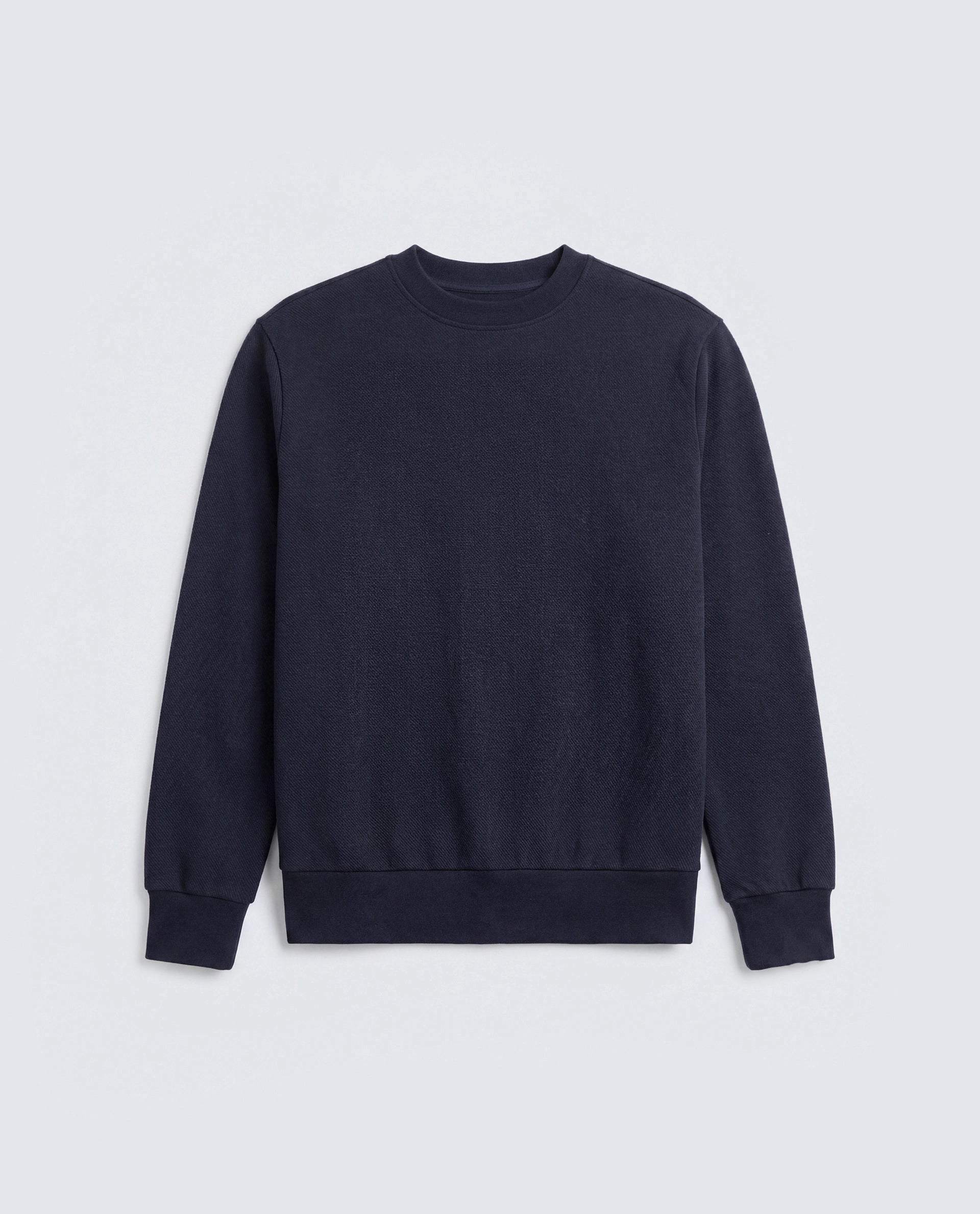 Rare Rabbit Men's Basic Rr-Corp-Harry-S Navy Cotton Blend Crew Neck Regular Plain Sweatshirt