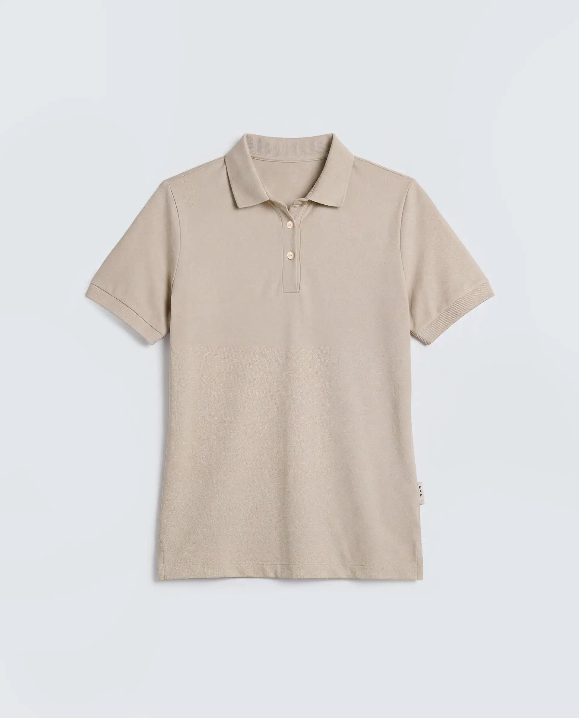Rareism Women's Basic Rr-Corp-Elane Beige Cotton CollaredRegular Plain Polo