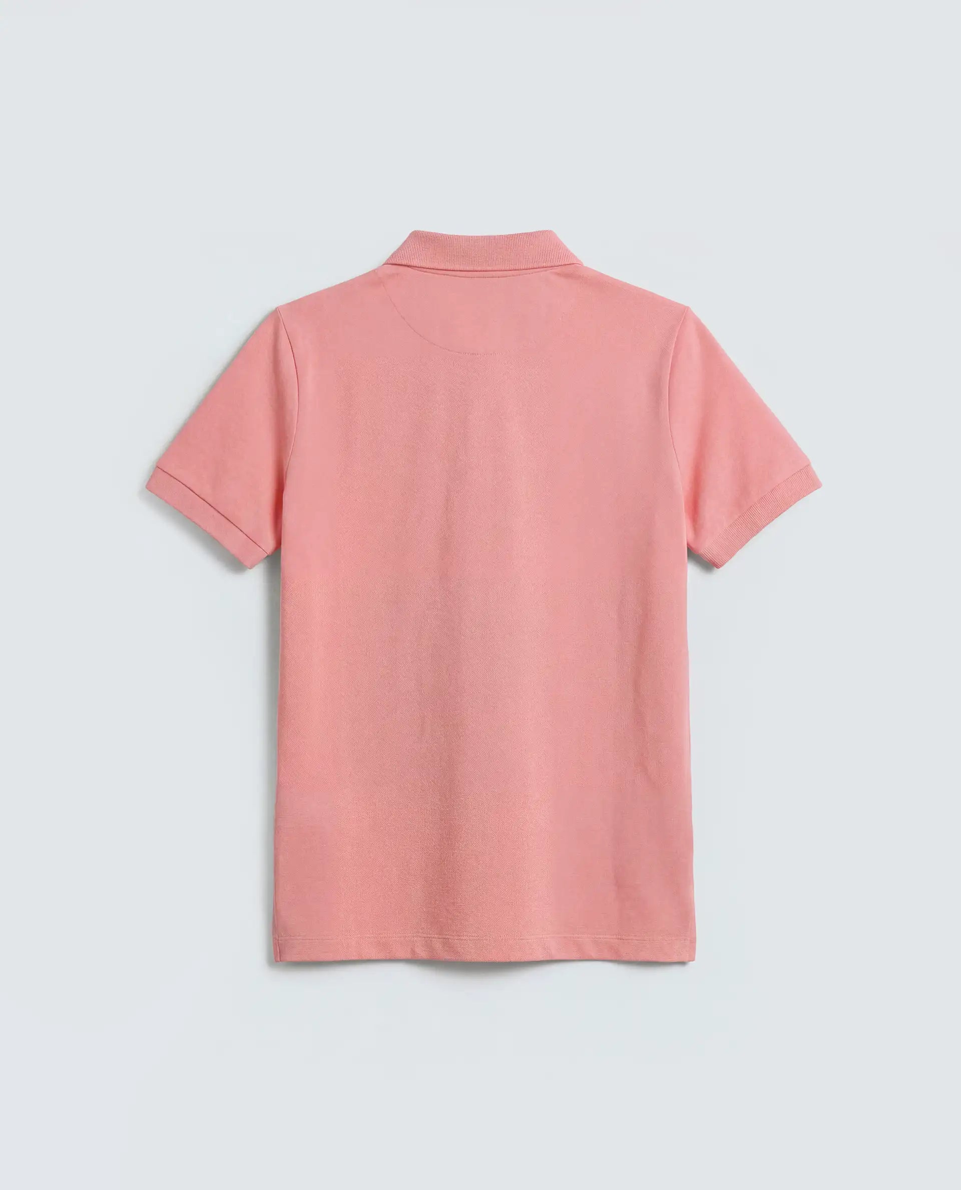 Rareism Women's Basic Rr-Corp-Elane Peach Cotton Blend Collar Regular Plain Polo