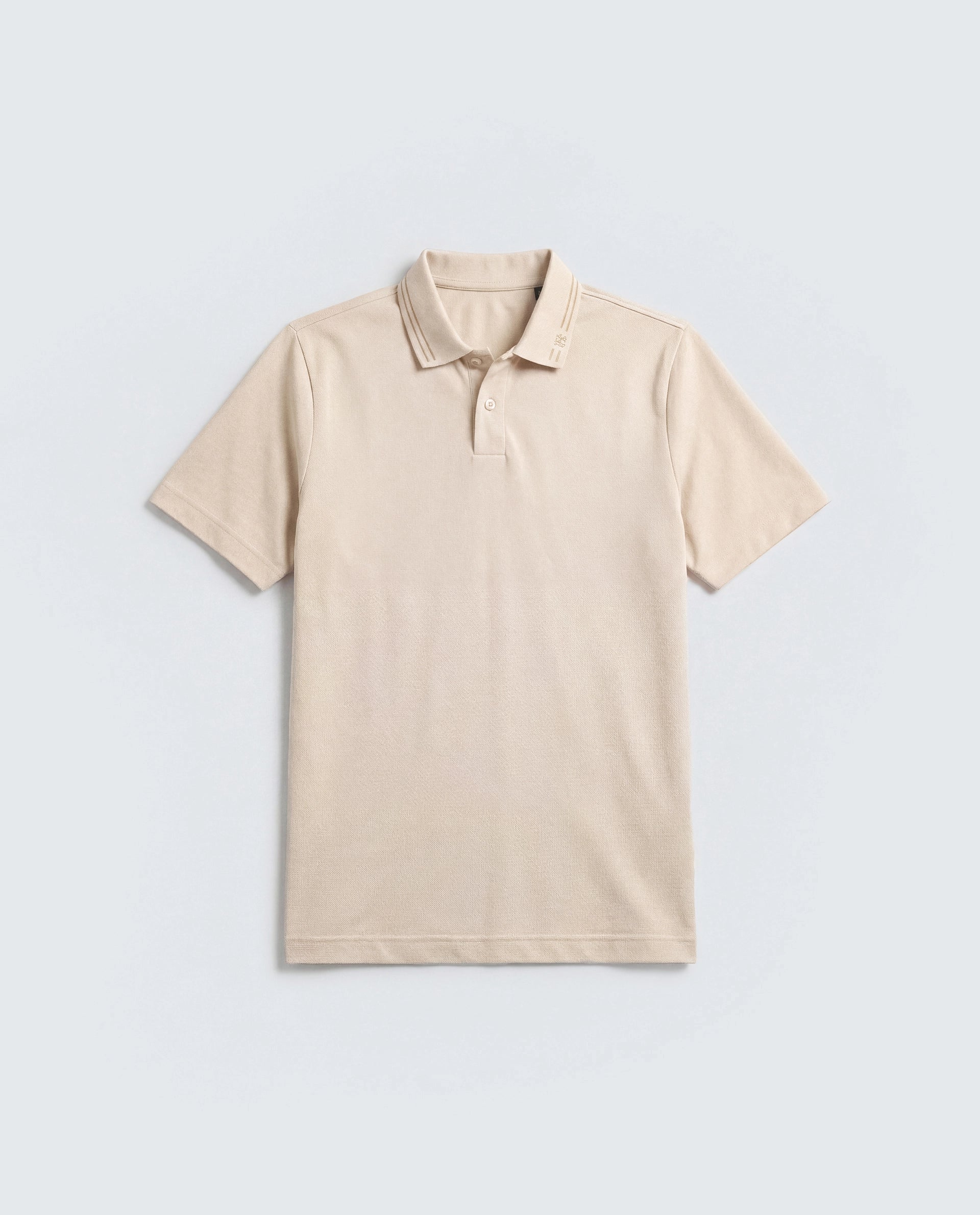 Rare Rabbit Men's Basic Rr-Corp-Gold Beige Cotton Spread Collar Regular Plain Polo