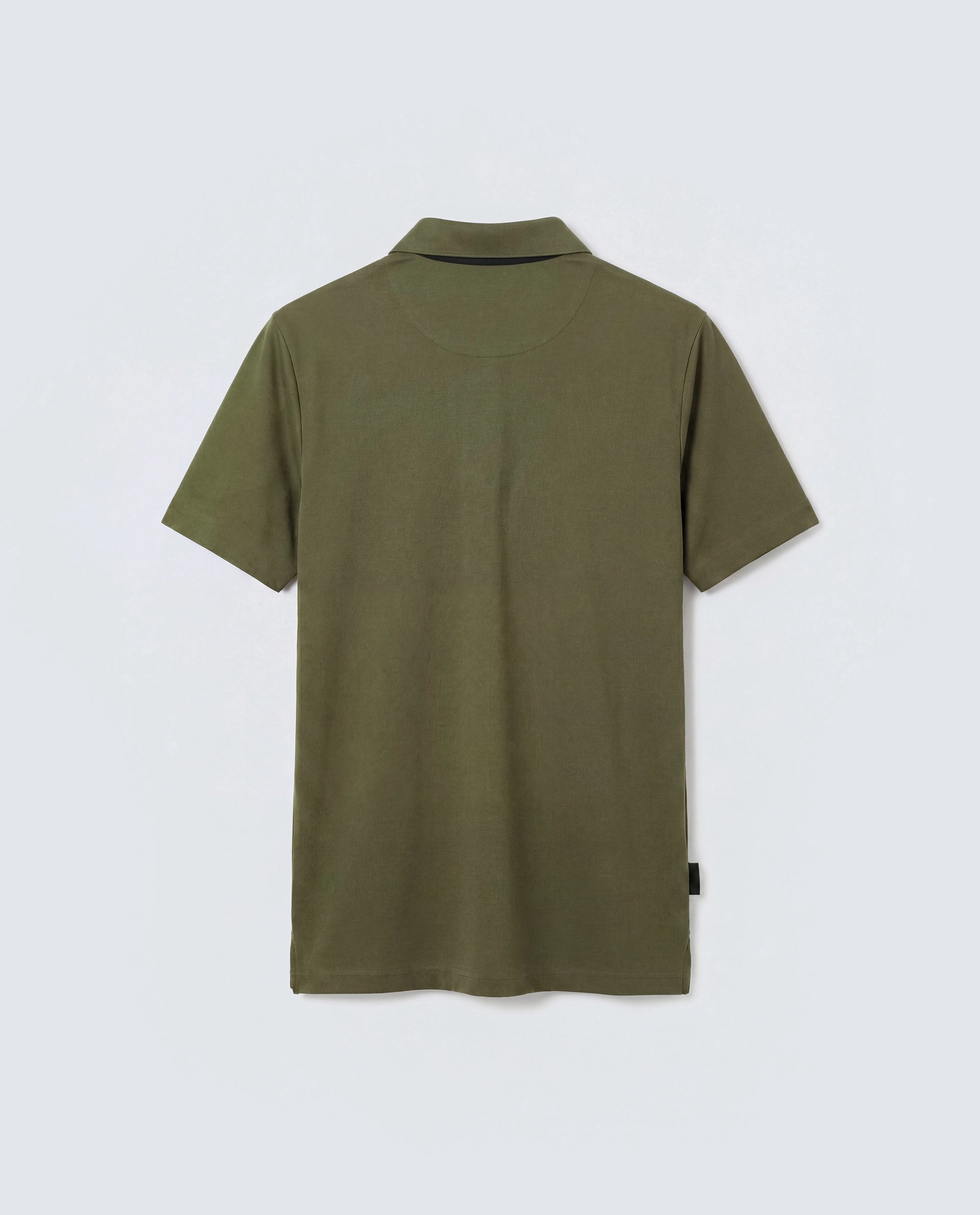 Rare Rabbit Men's Basic Rr-Corp-Mero Olive Cotton Blend Spread Collar Regular Plain Polo