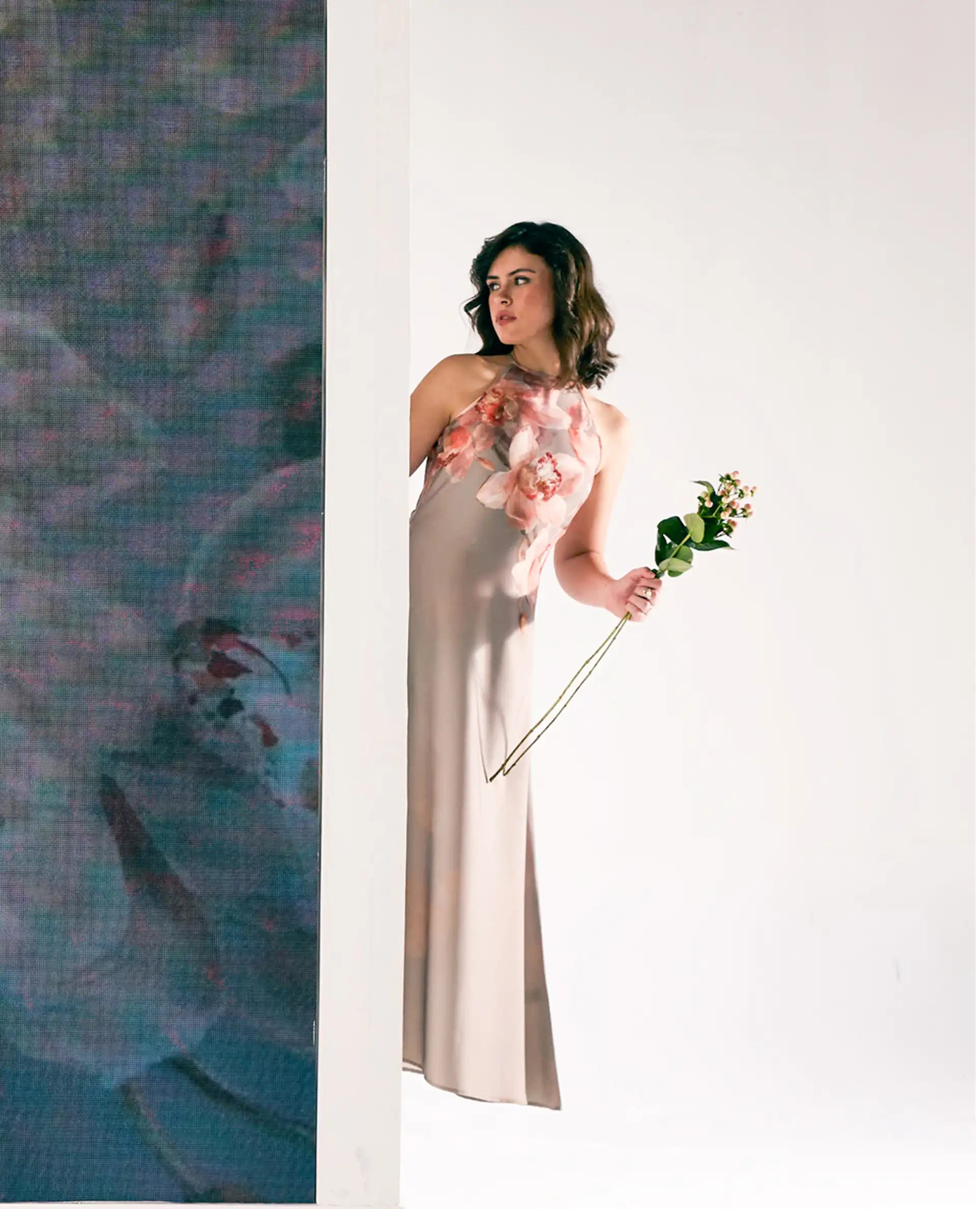 Rareism Women's Avitin Multi Polyester Shoulder Straps A-Line Floral Print Dress