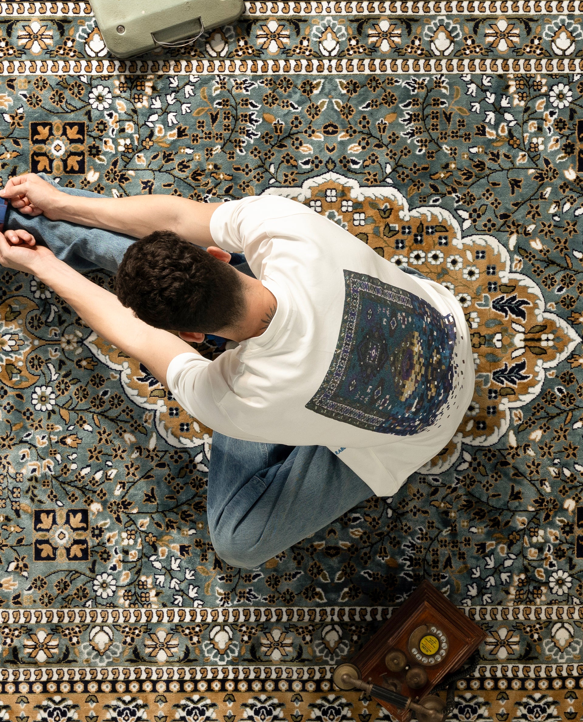 Rare Rabbit Men's Jino Off White Cotton Graphic Print Qlo Fit Half Sleeve Crew Neck T-Shirt