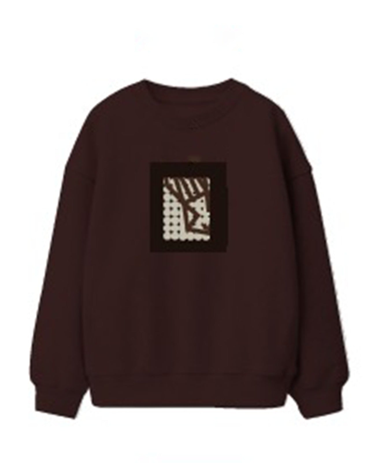 Rare Ones Kids Rune Dark Maroon Cotton Blend Pull-On Closure Solid Full Sleeves Oversized Sweatshirt