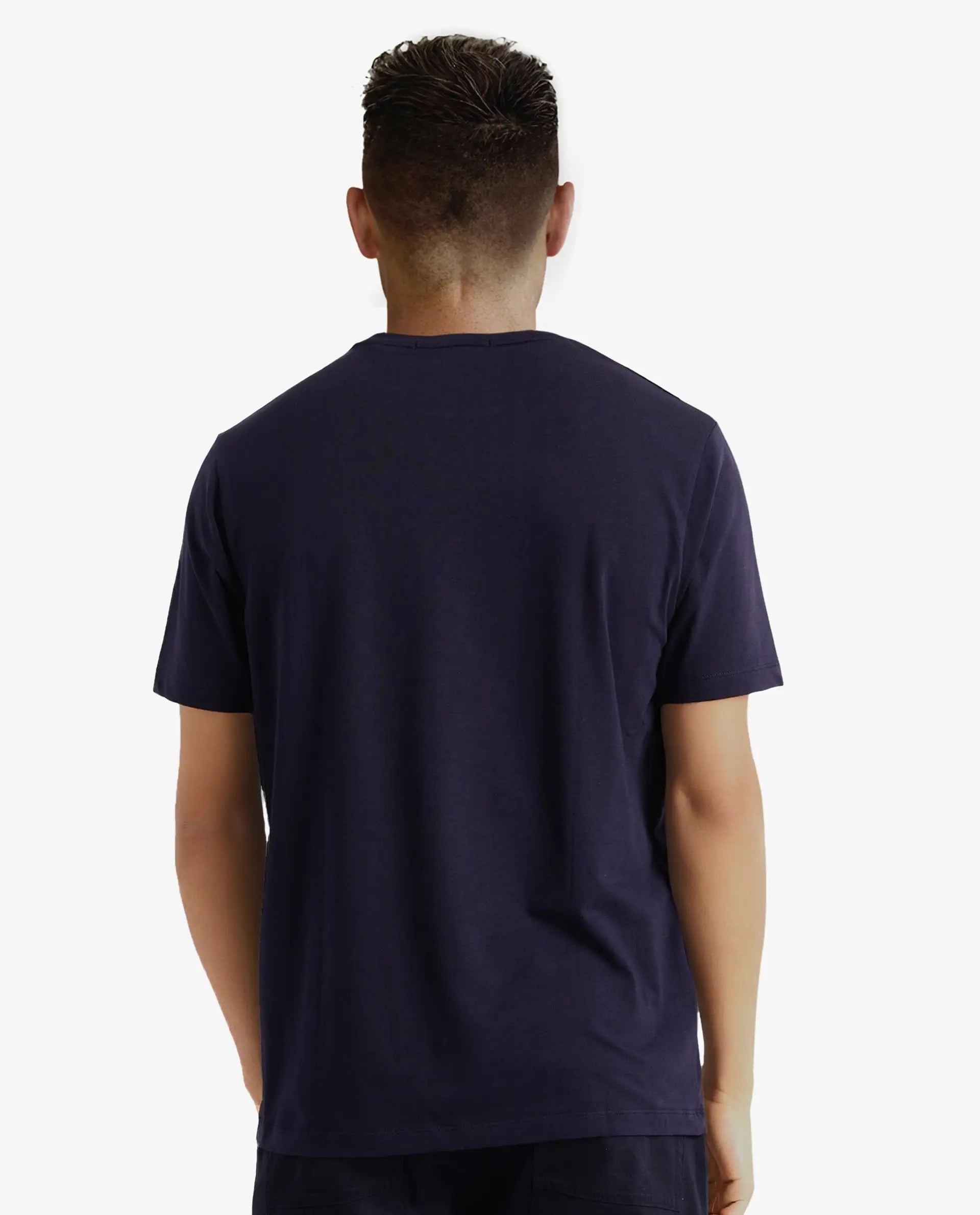 Rare Rabbit Men Runi Navy Short Sleeve Crew Neck Graphic Print T-Shirt