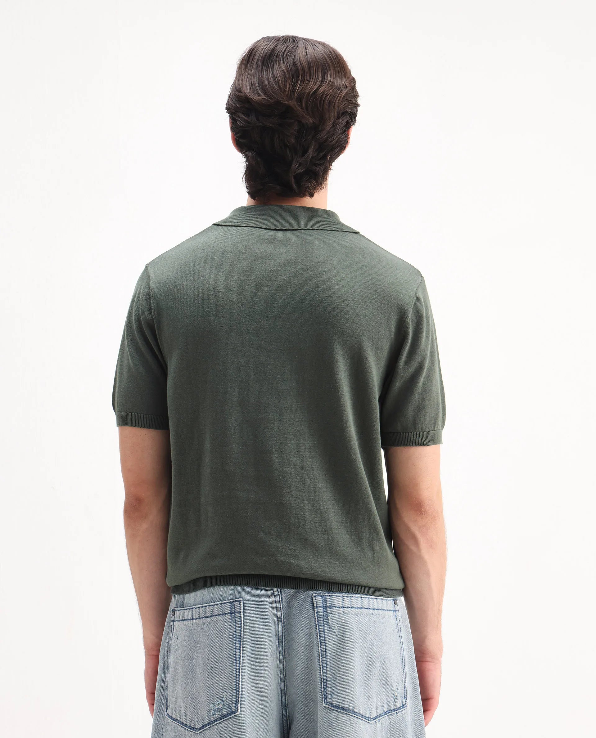 Rare Rabbit Men's Ryd Pastel Cotton Plain Regular Fit Half Sleeve Polo