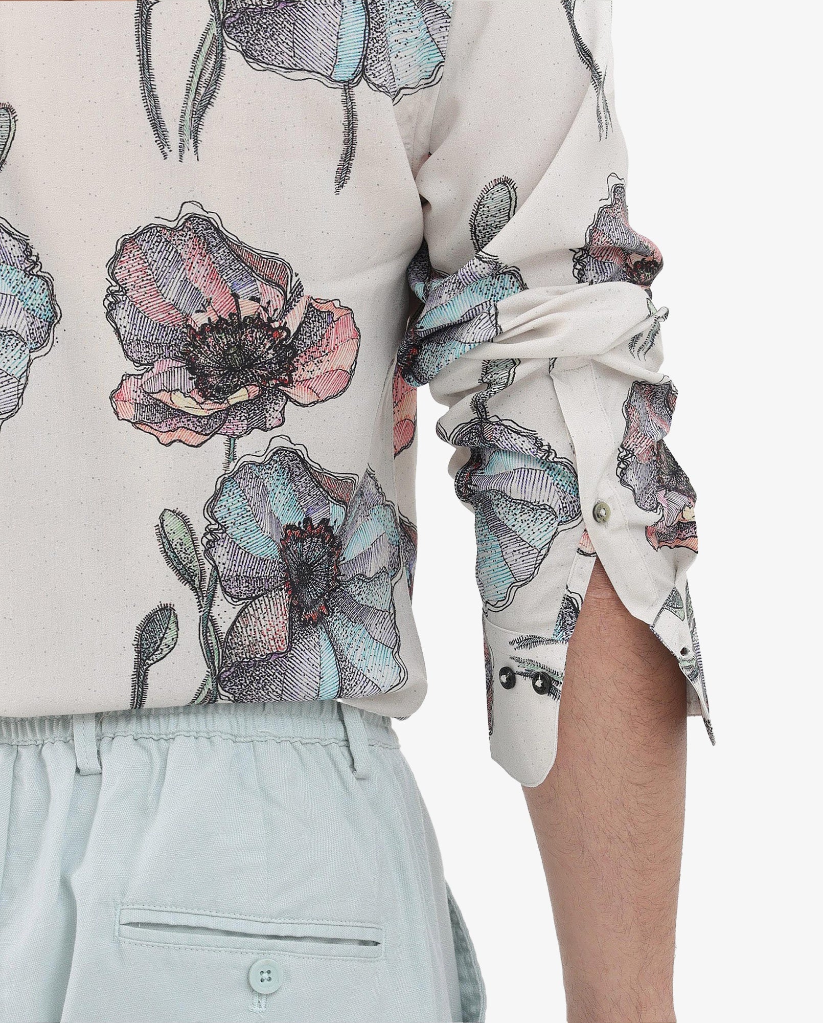 Rare Rabbit Mens Saddle Light Pink Full Sleeve Floral Print Shirt