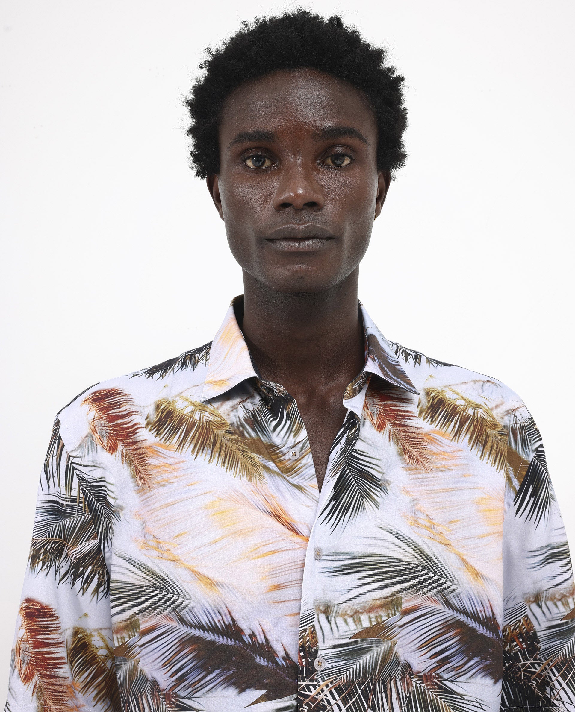 Rare Rabbit Men's Saiph Pastel Purple Viscose Fabric Short Sleeve Boxy Fit Tropical Print Shirt