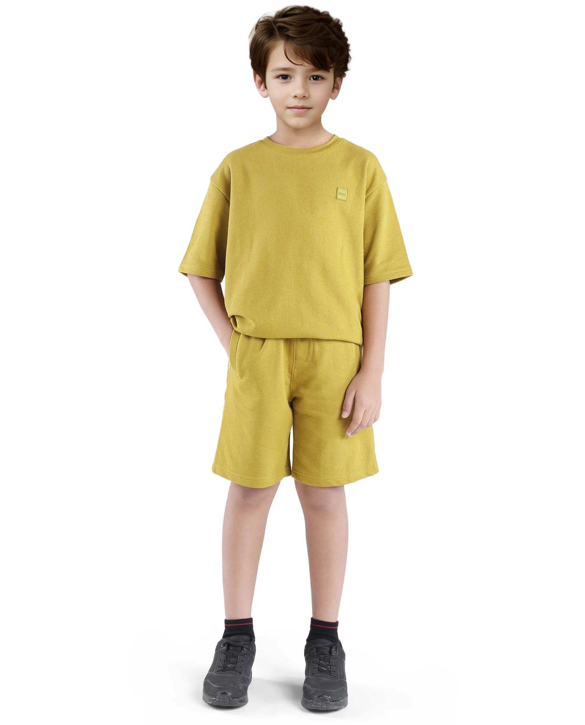 Rare Ones Kids San Olive Cotton Regular Fit Applique Short