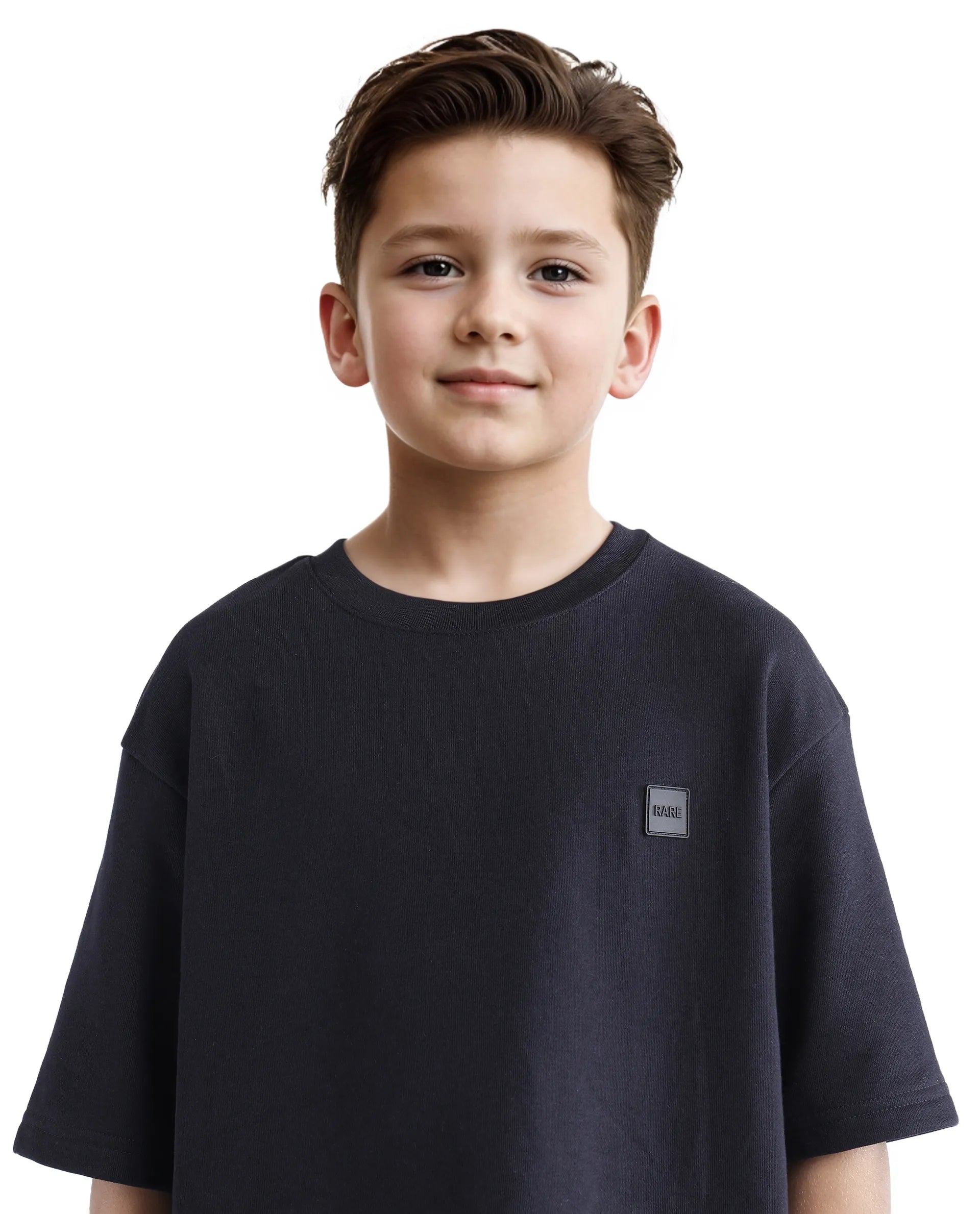 Rare Ones Kids Sans Black Cotton Poly Short Sleeve Crew Neck Applique T-Shirt