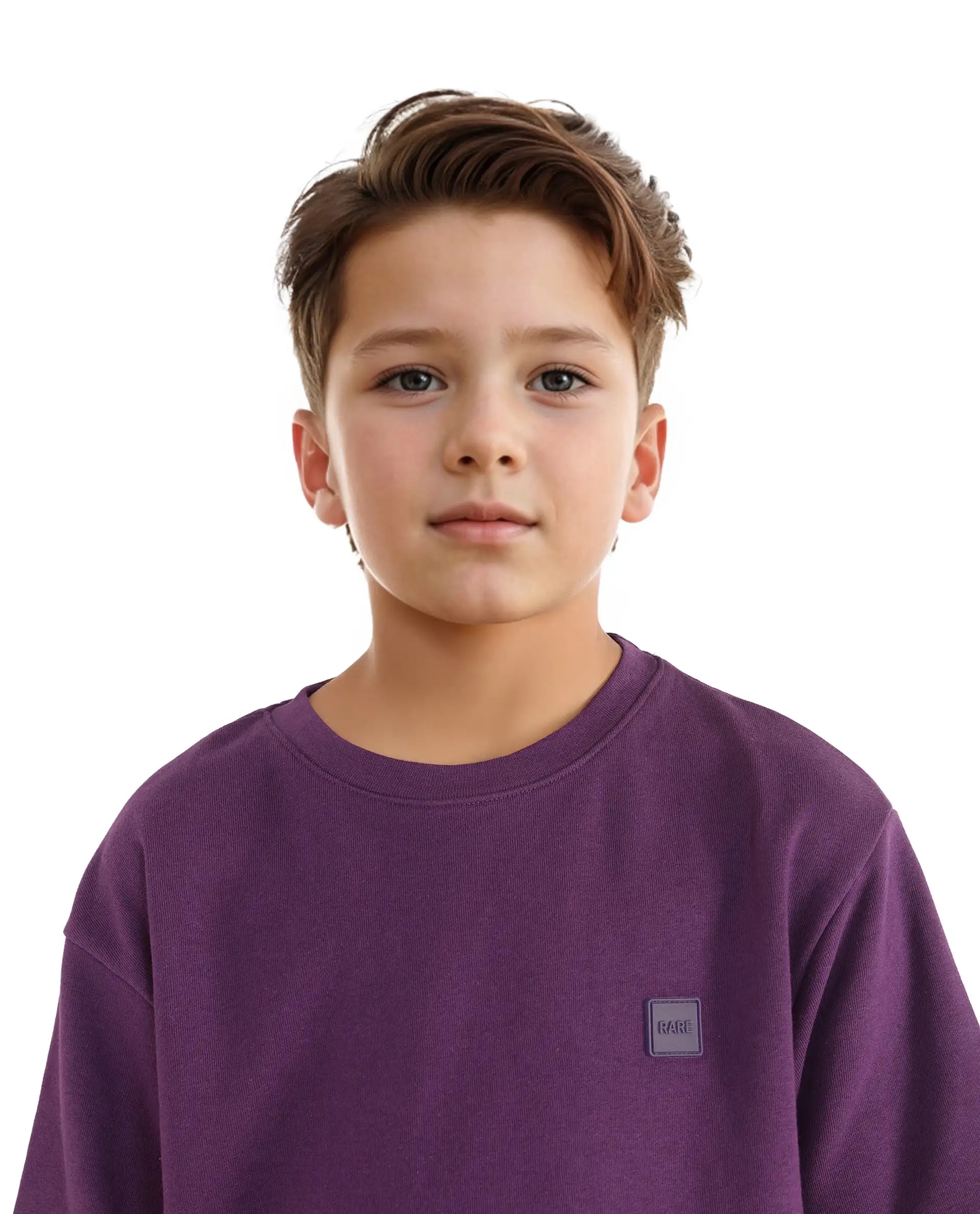 Rare Ones Kids Sans Purple Cotton Poly Short Sleeve Crew Neck Applique T-Shirt