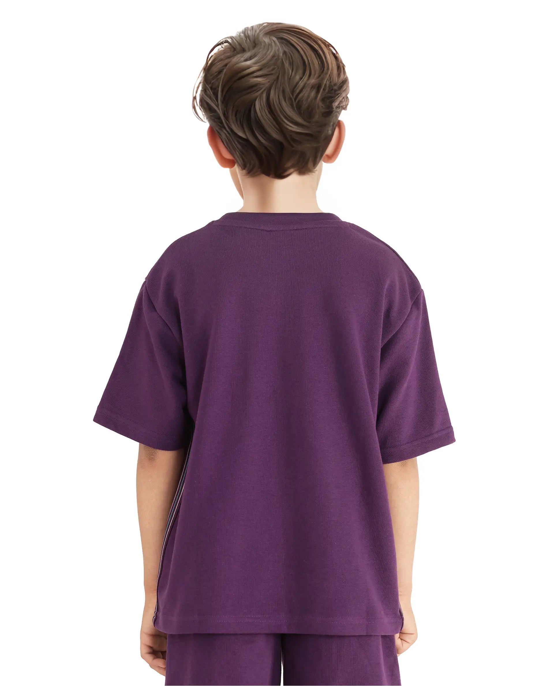 Rare Ones Kids Sans Purple Cotton Poly Short Sleeve Crew Neck Applique T-Shirt