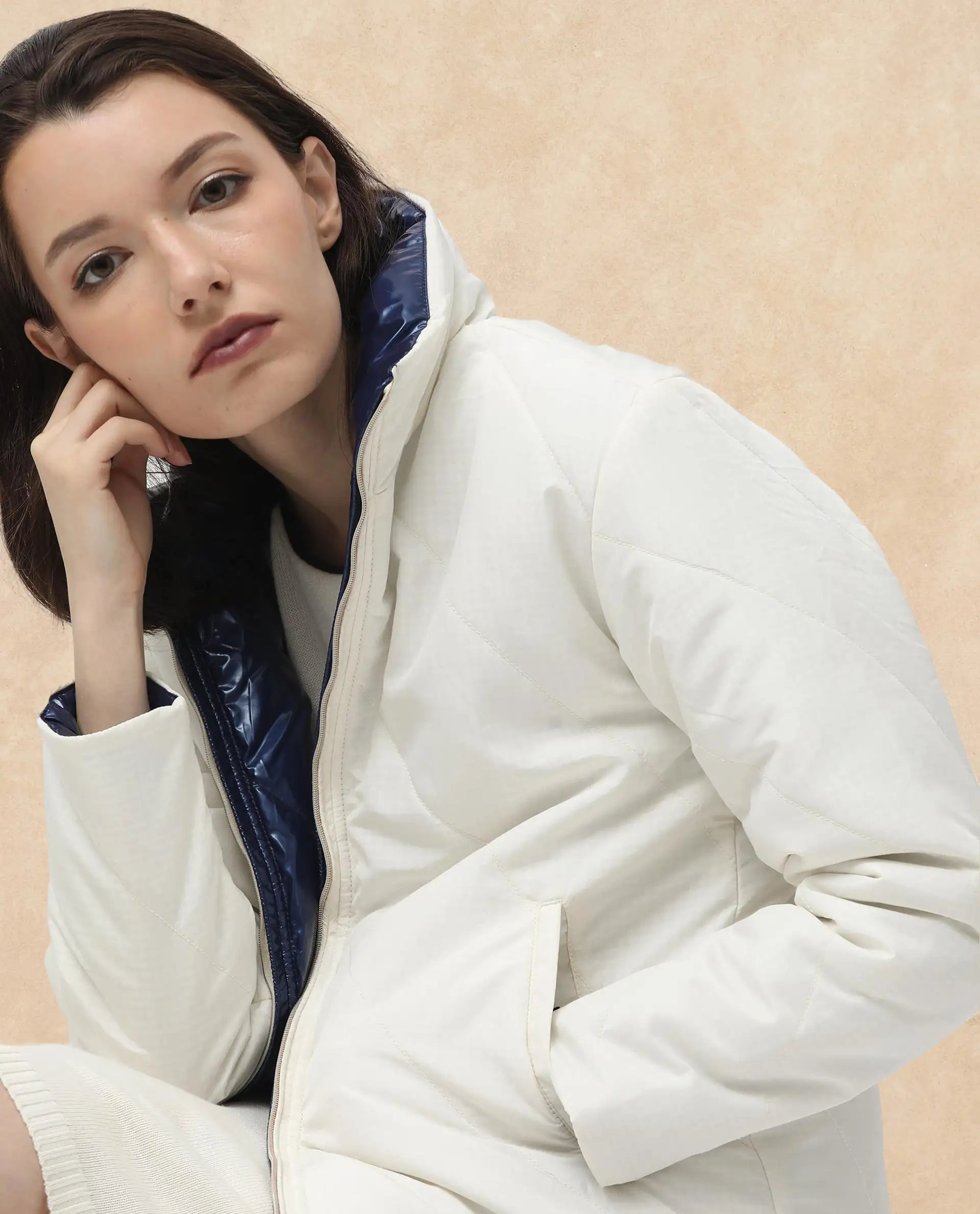 Rareism Women Sapell Off White Plain Jacket