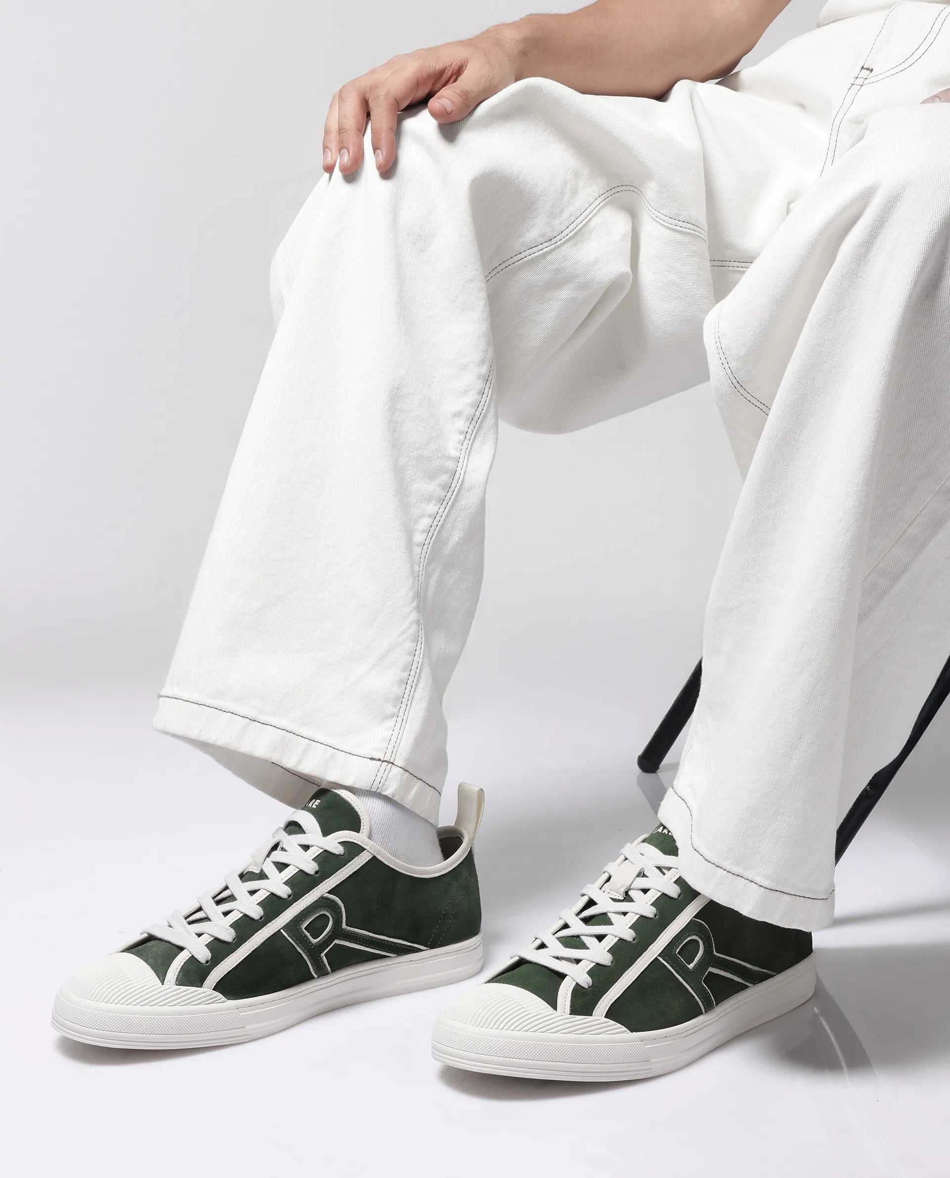 Rare Rabbit Men Sauron-2 Light Olive Lace-Up Shoes