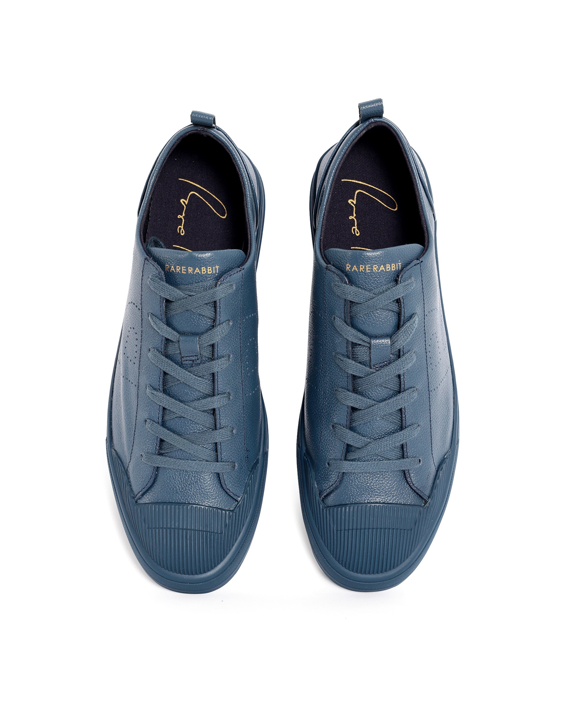 Rare Rabbit Mens Sauron Pro Teal Premium Milled Leather Lace Up Low Top Round Toe Sneaker Shoes