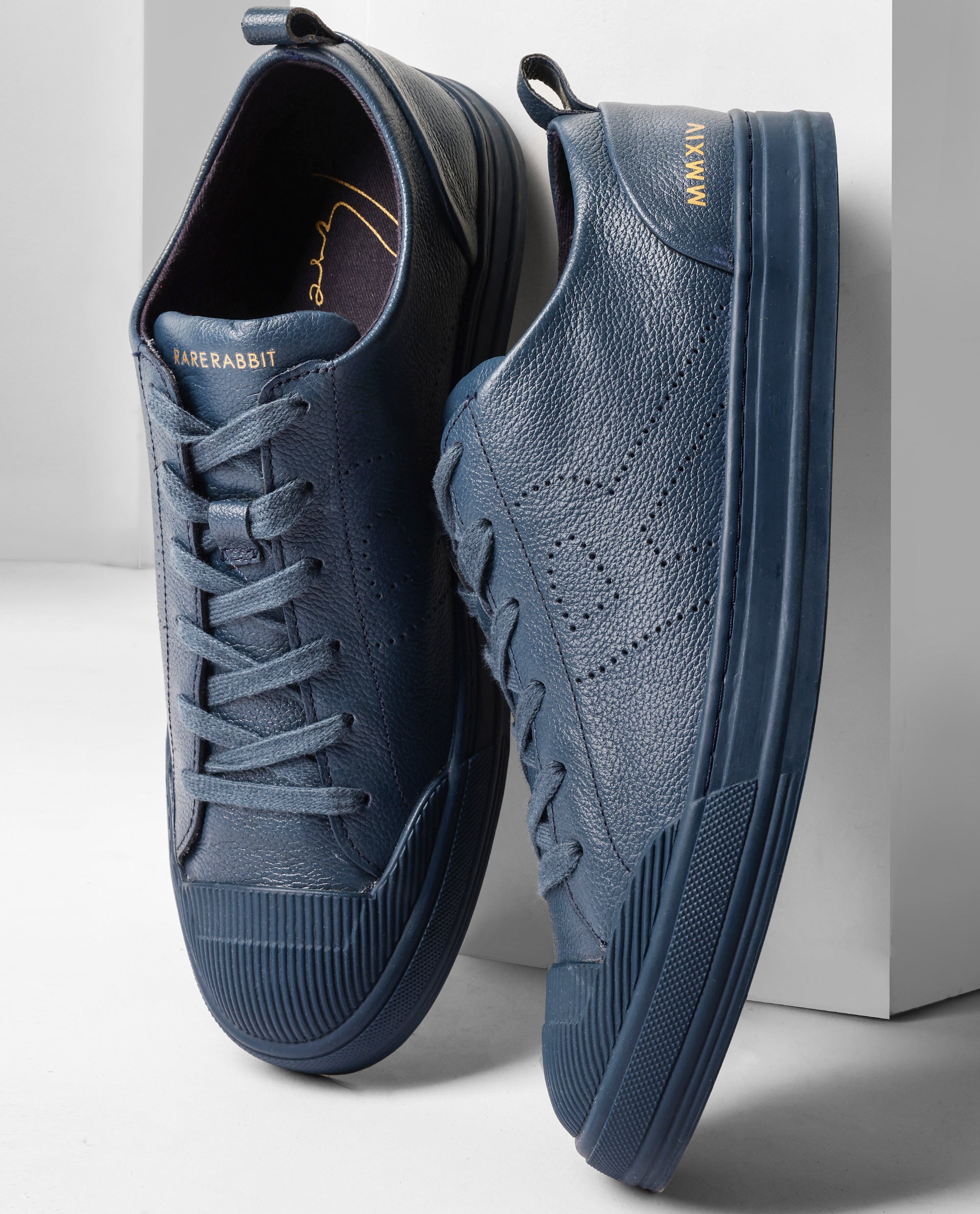 Rare Rabbit Mens Sauron Pro Teal Premium Milled Leather Lace Up Low Top Round Toe Sneaker Shoes