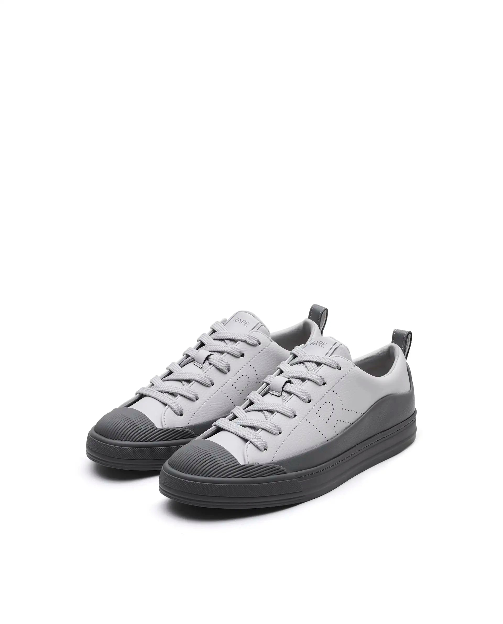 Rare Rabbit Men's Sauron Wave 24 Light Grey Micro Leather Sneaker