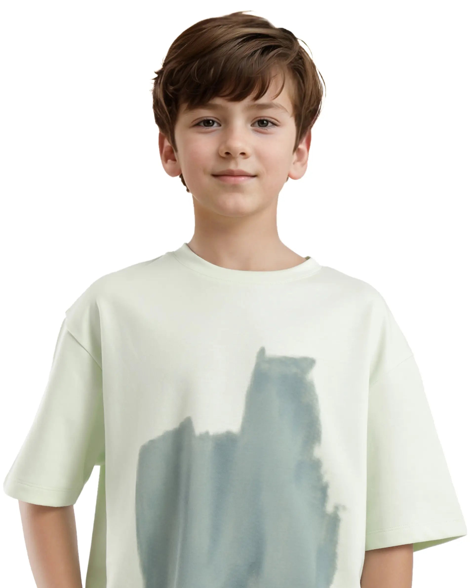 Rare Ones Kids Scrib Green Cotton Full Sleeves Crew Neck Abstract Print T-Shirt