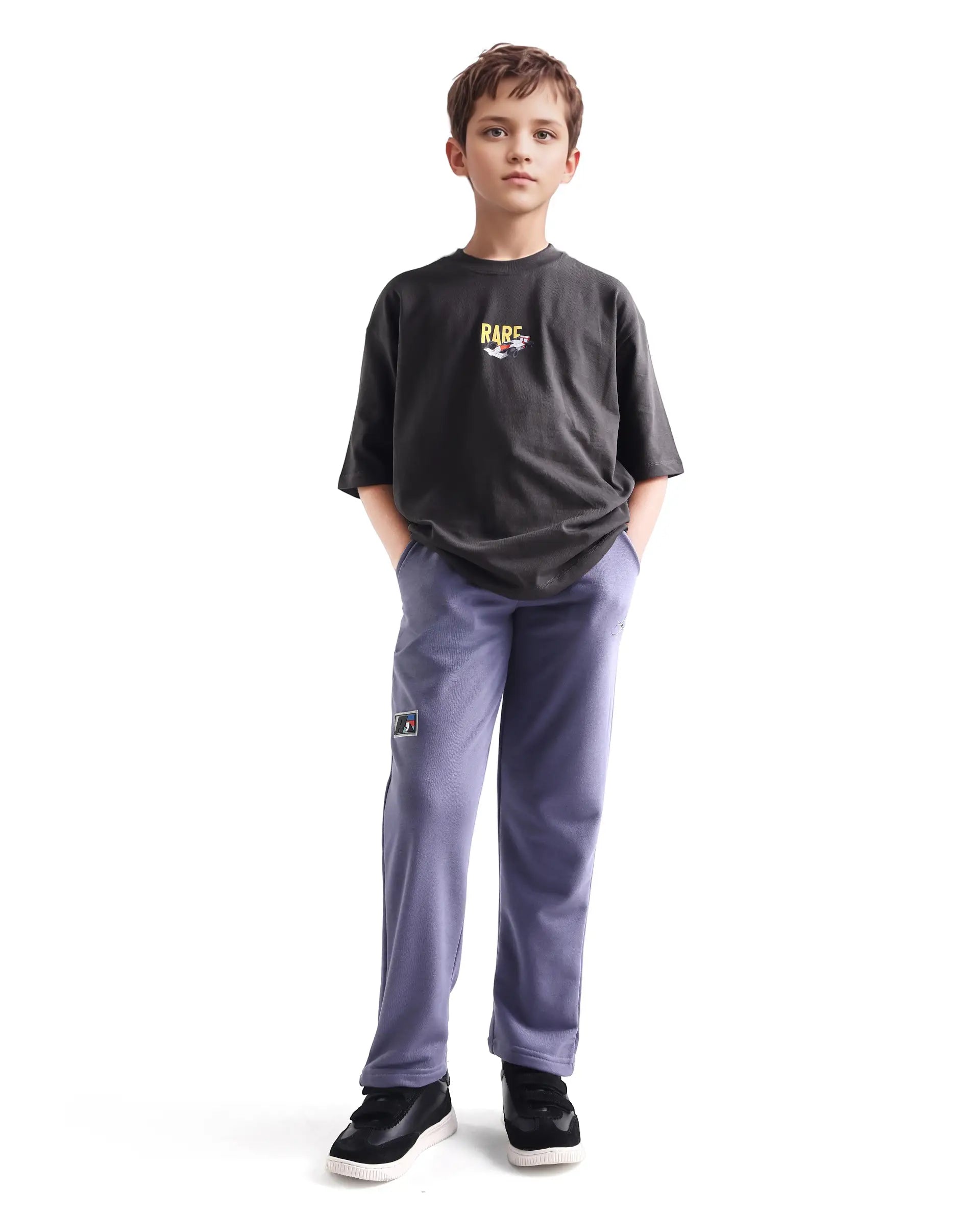 Rare Ones Kids Selo Dark Brown Cotton Puff Print Pull On Closure Oversized Fit T-Shirt