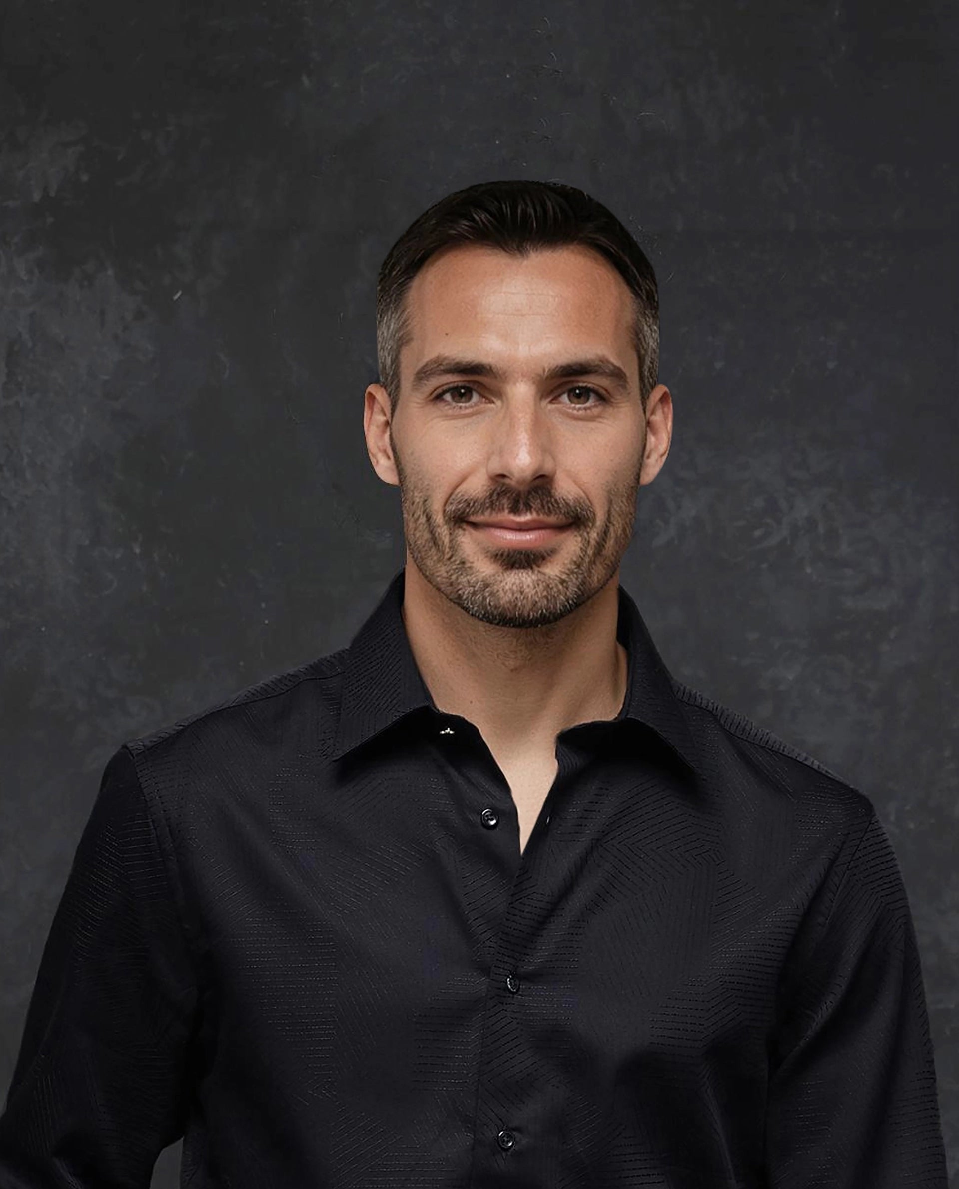 Rare Rabbit Men Selve Black Jacquard Weave Regular Collar Full Sleeve Premium Business Regular Fit Shirt