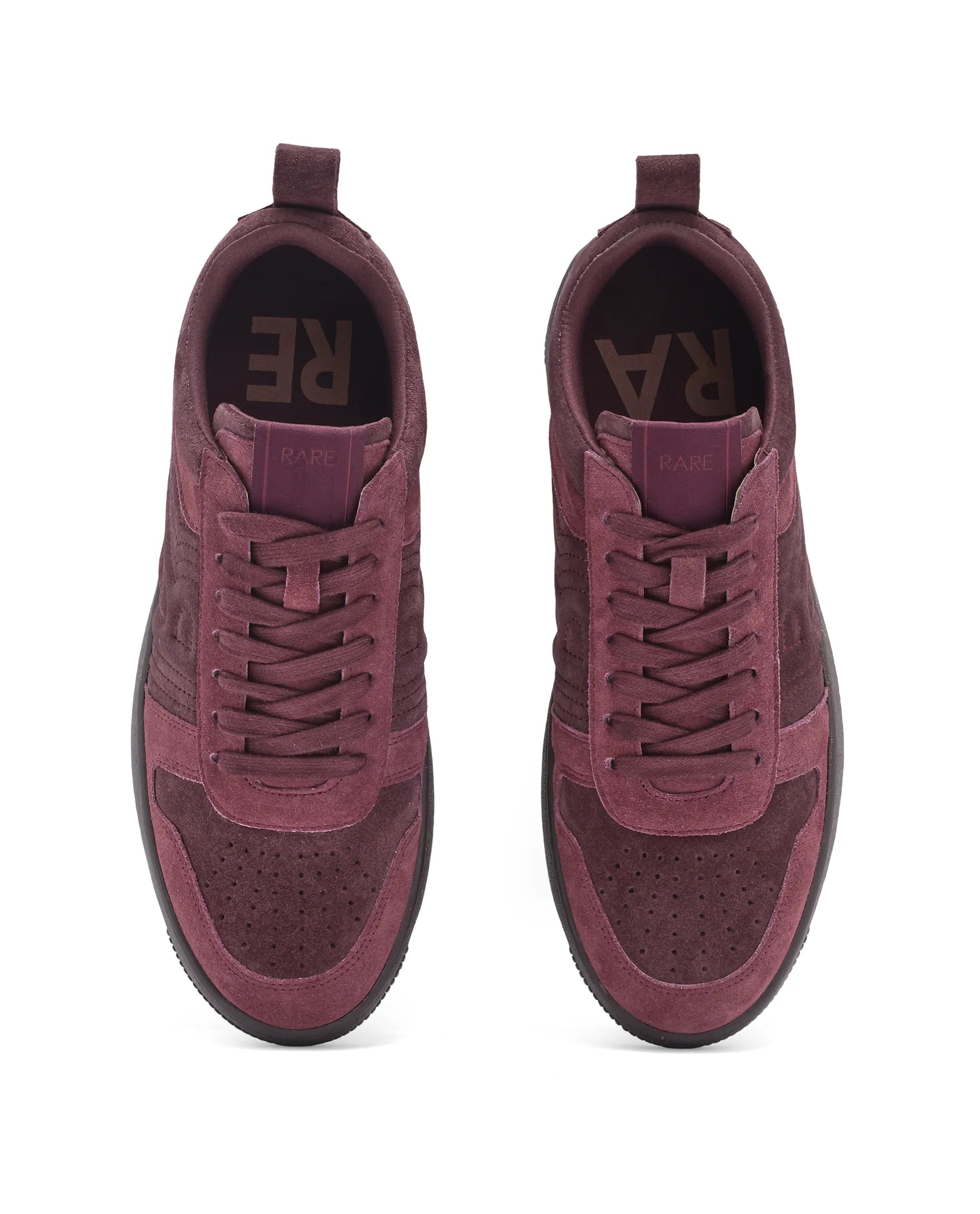 Rare Rabbit Men Senab Purple Genuine Suede Leather Low-top Lace Up Sneaker Shoes