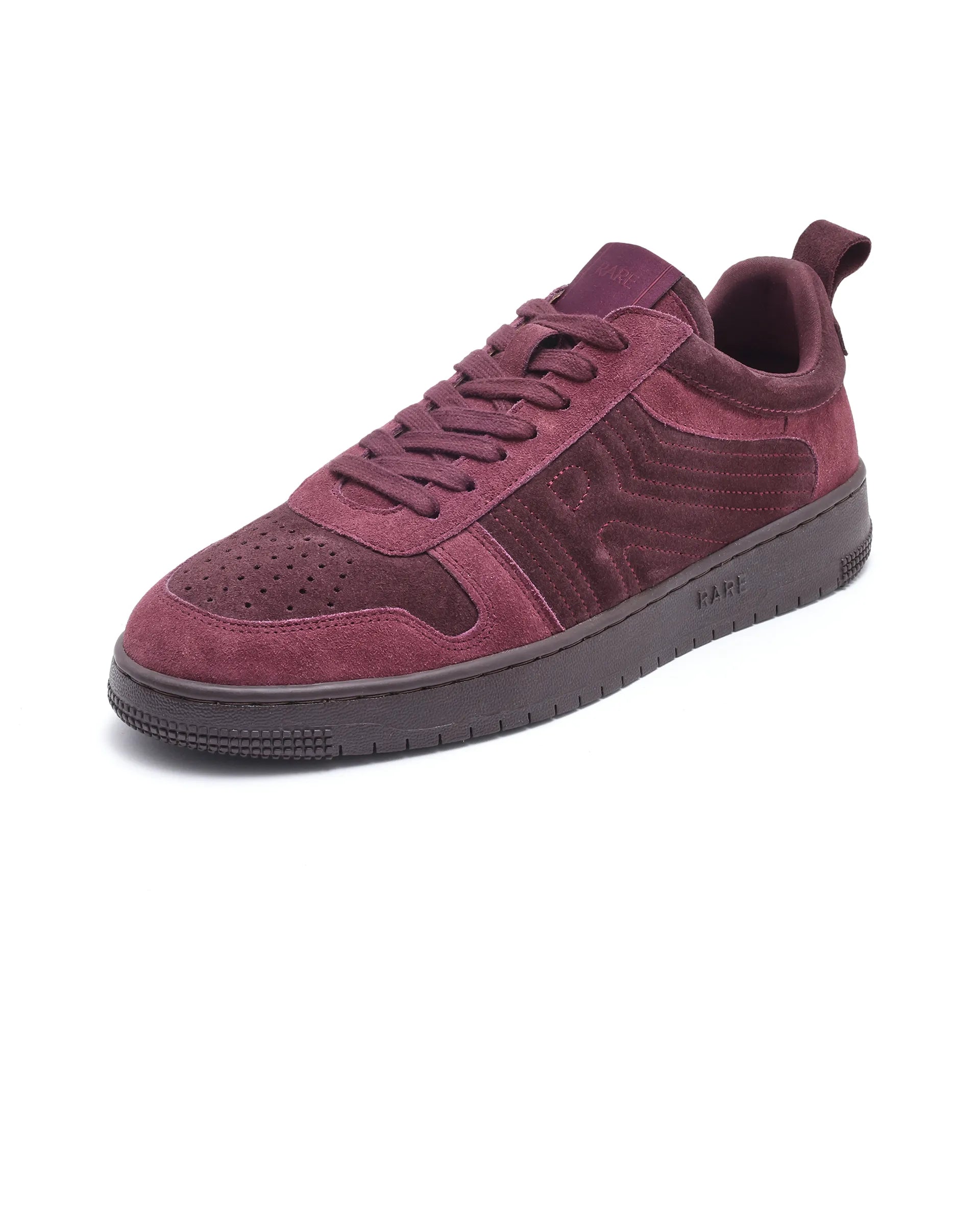 Rare Rabbit Men Senab Purple Genuine Suede Leather Low-top Lace Up Sneaker Shoes