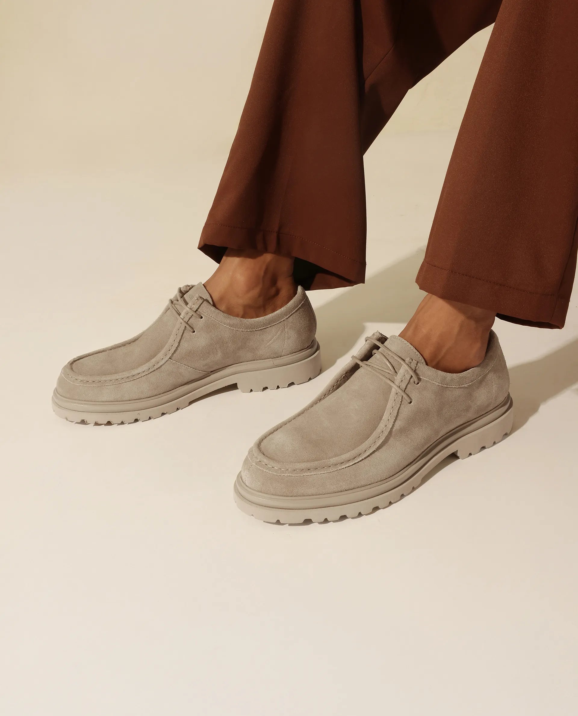 Rare Rabbit Men Seoul Light Beige Lace-Up Shoes