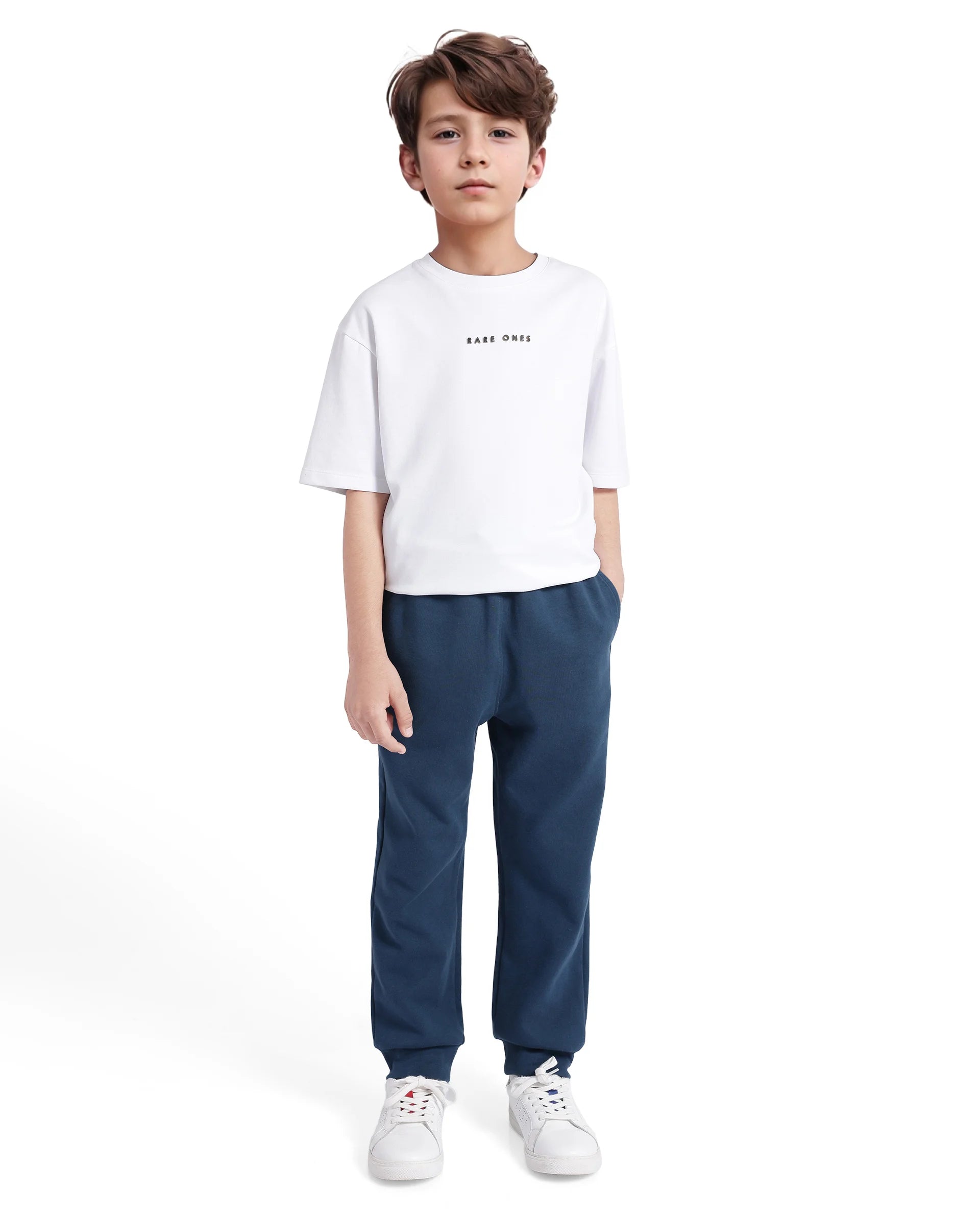 Rare Ones Kids Sero Dark Teal Cotton Poly Drawstring Printed Trackpant