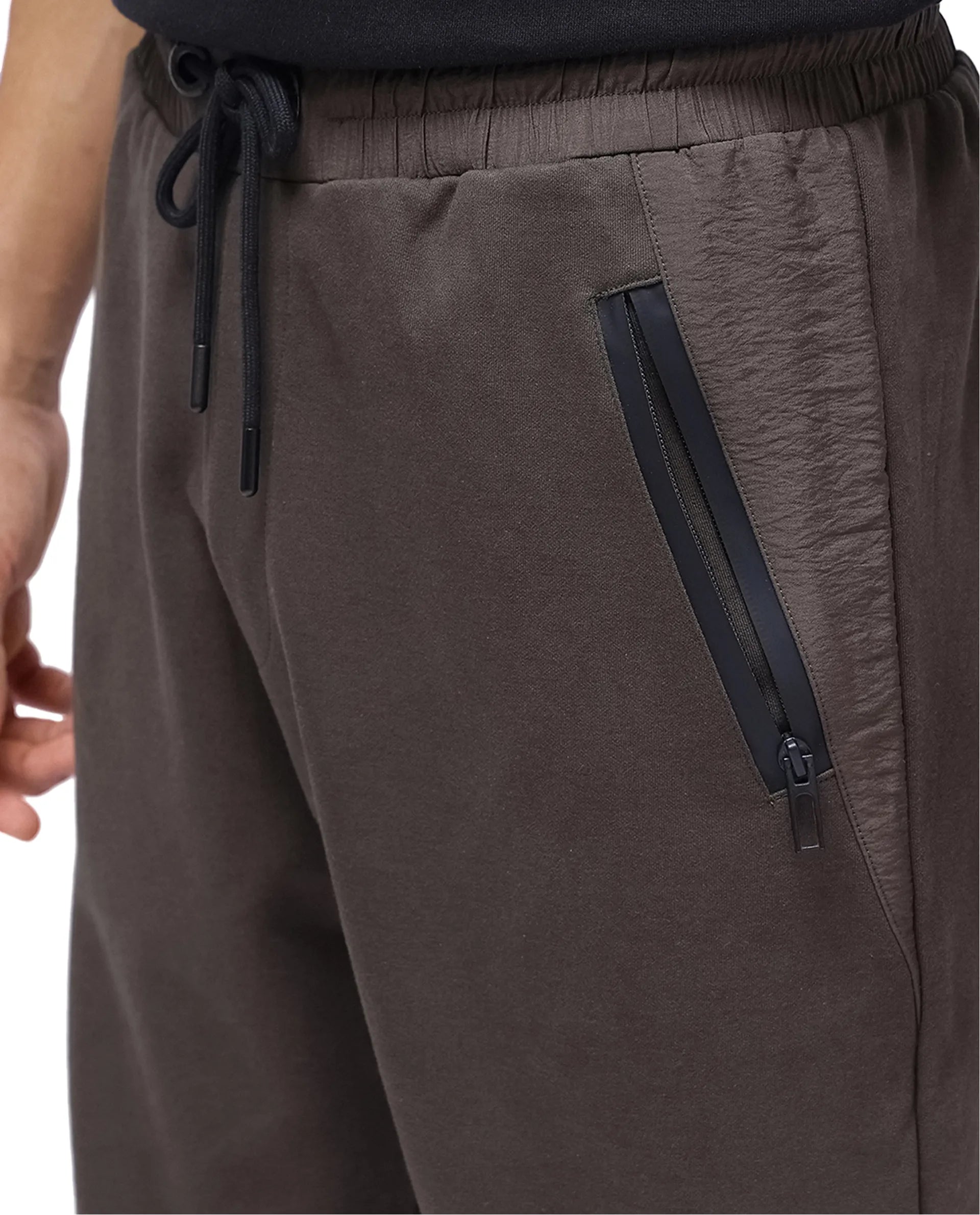 Rare Rabbit Men Shawn Olive Cotton Drawstring Closure Heavy Weight Plain Track Pant