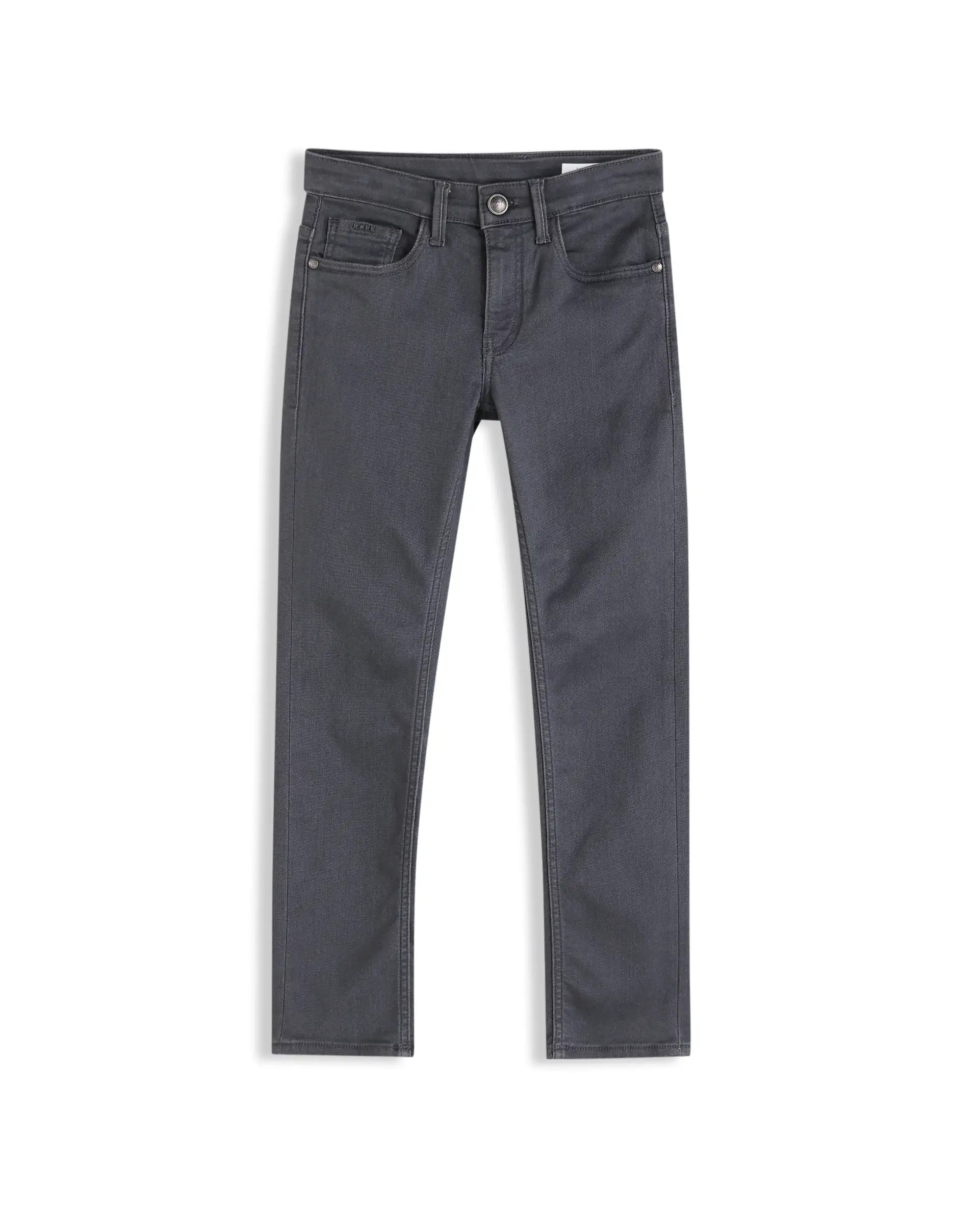 Rare Ones Kids Simon Grey Cotton Blend Fabric Button Closure Slim Fit Jeans