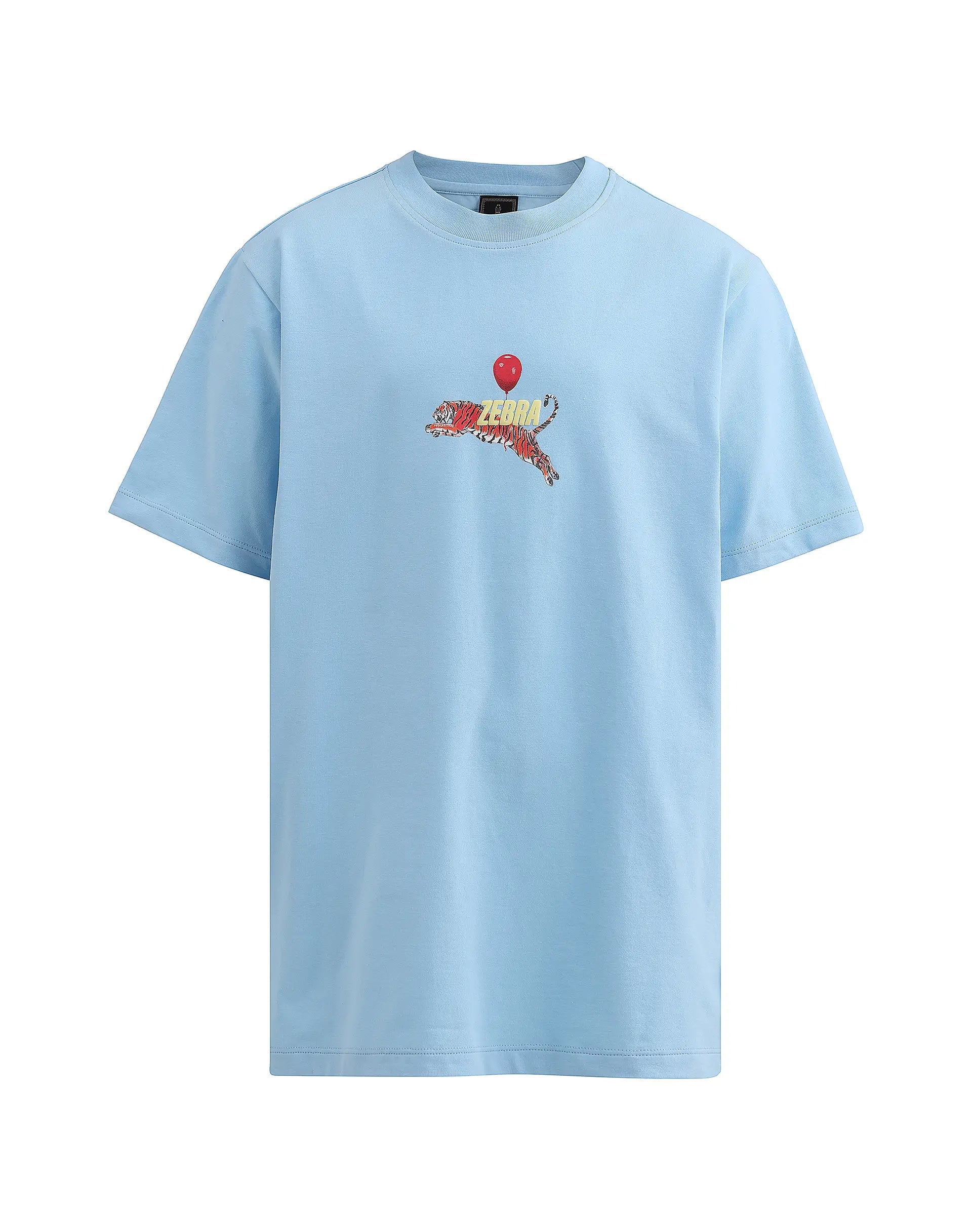 Rare Ones Kids Simp Light Blue Cotton Blend Fabric Pull-On Closure Regular Fit T-Shirt