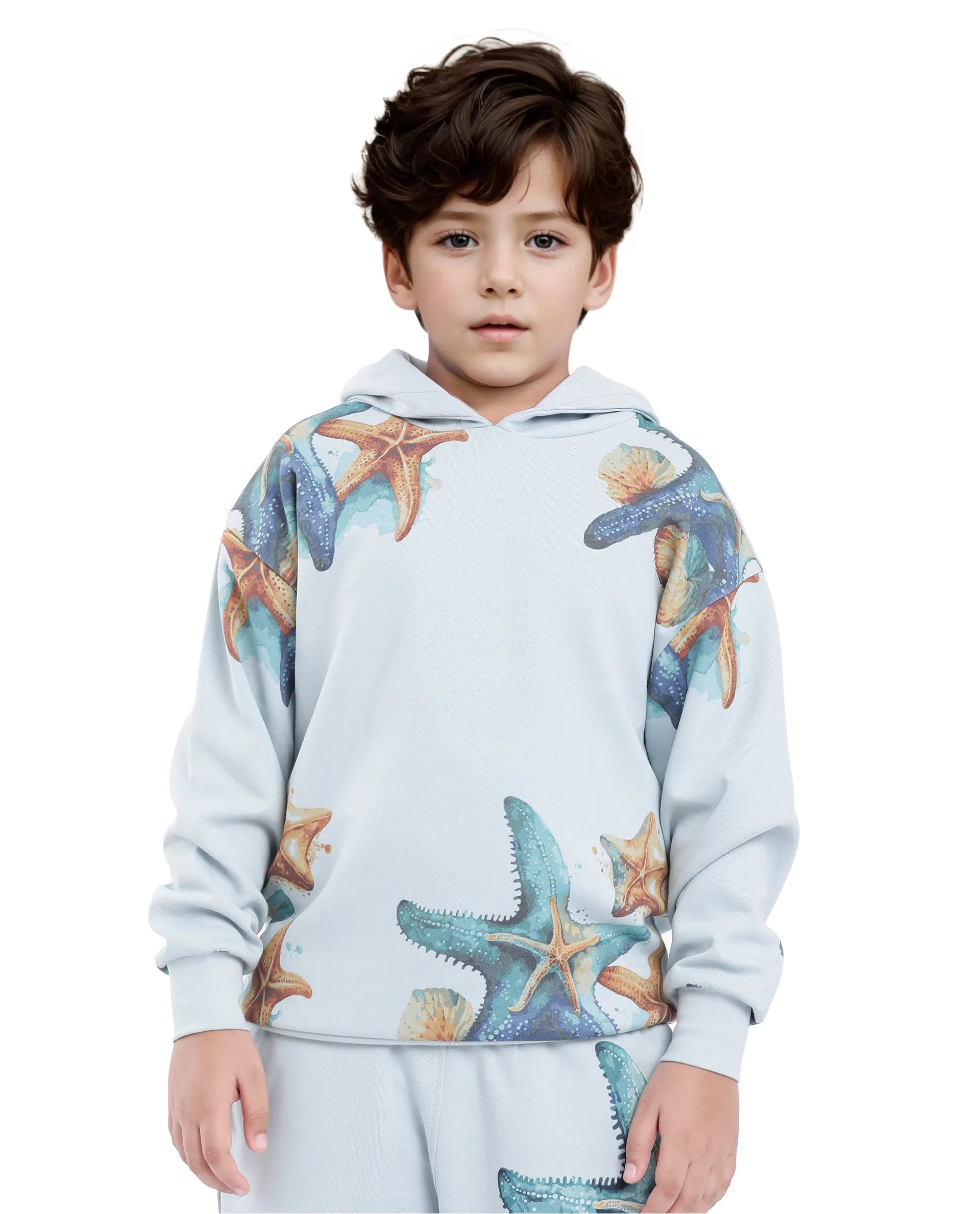 Rare Ones Kids Simson Pastel Blue Cotton Poly Full Sleeve Digital Print Sweatshirt