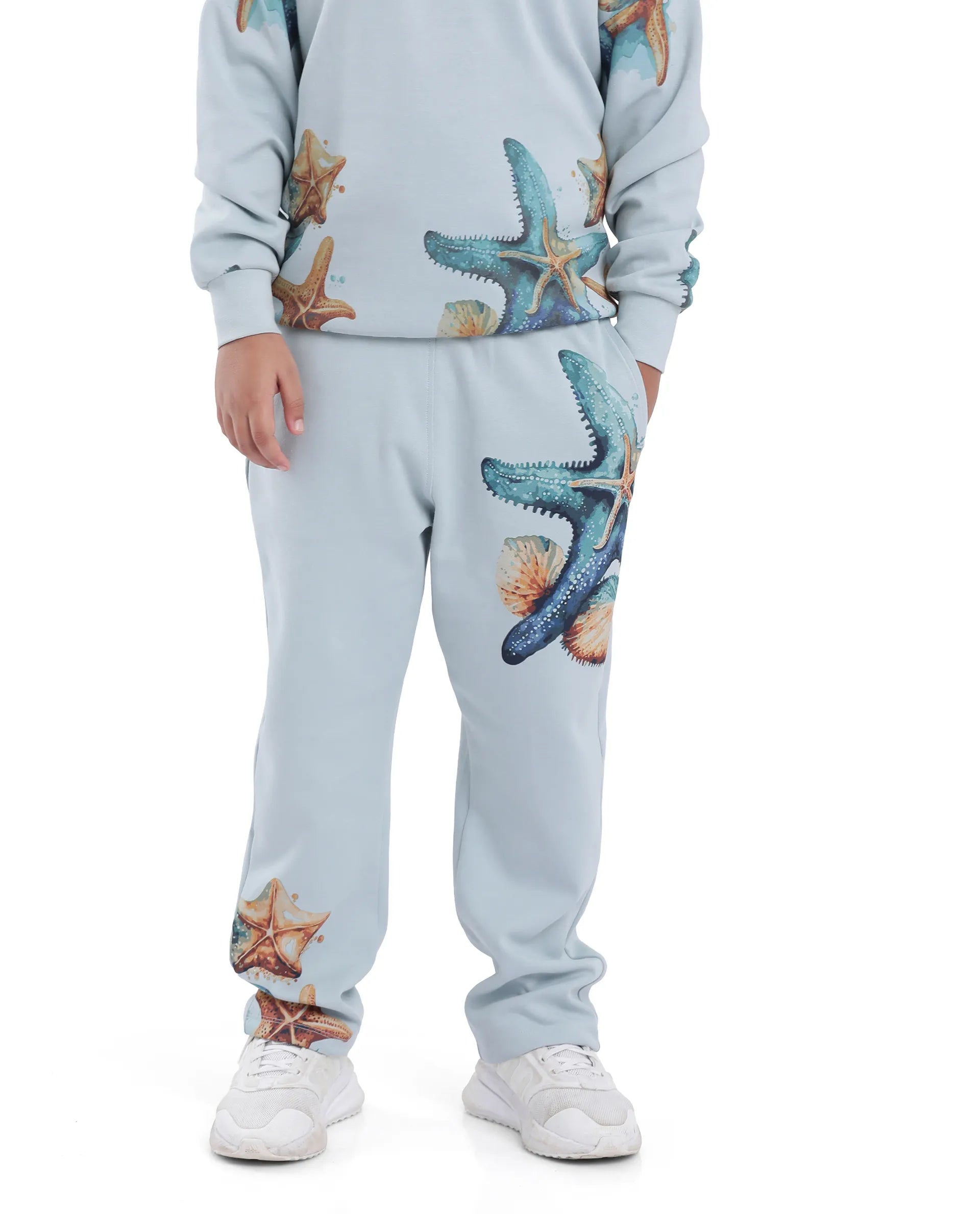 Rare Ones Kids Sims Pastel Blue Cotton Poly Digital Print Trackpant