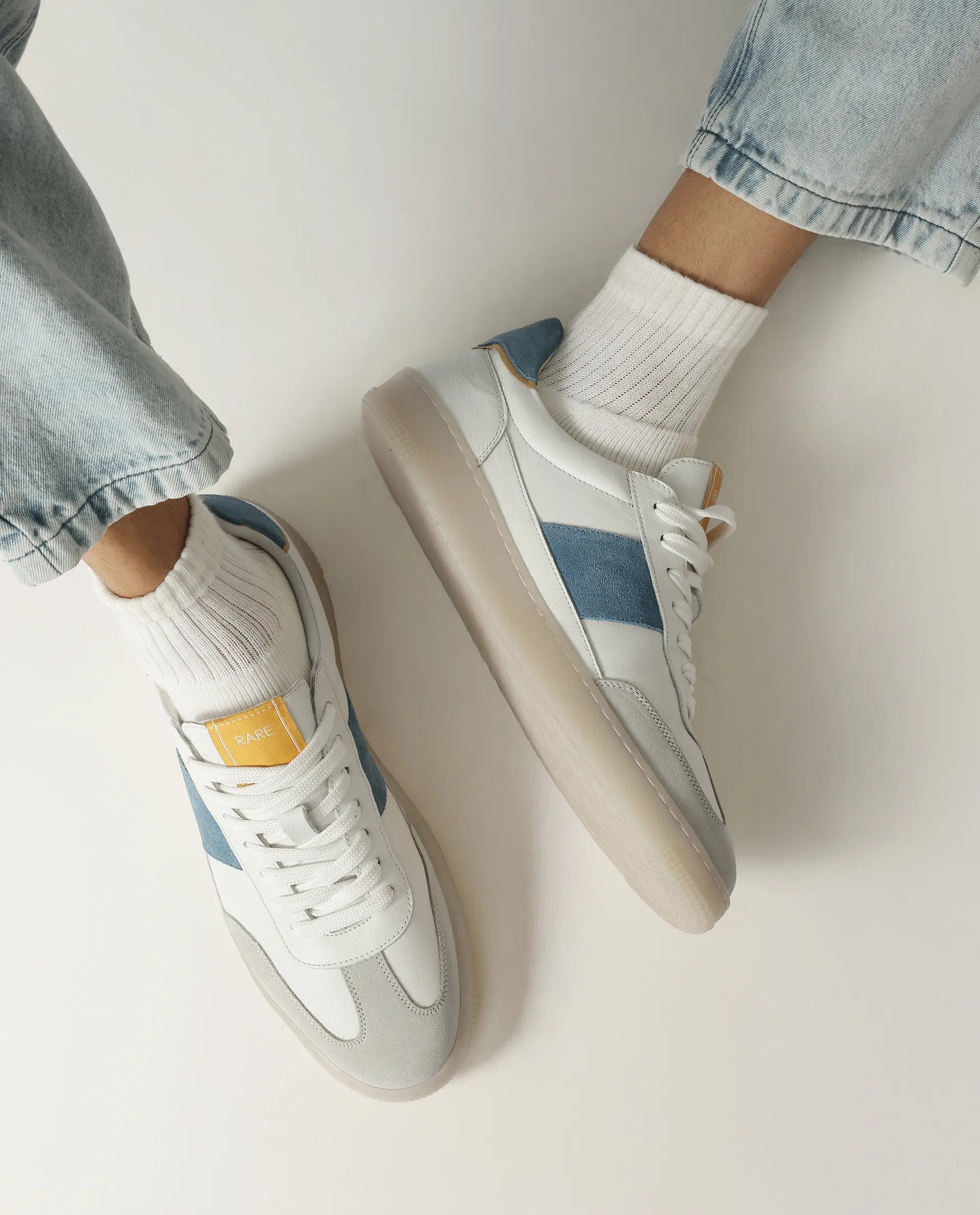 Rare Rabbit Men Sirius White Lace-Up Closure Sneakers