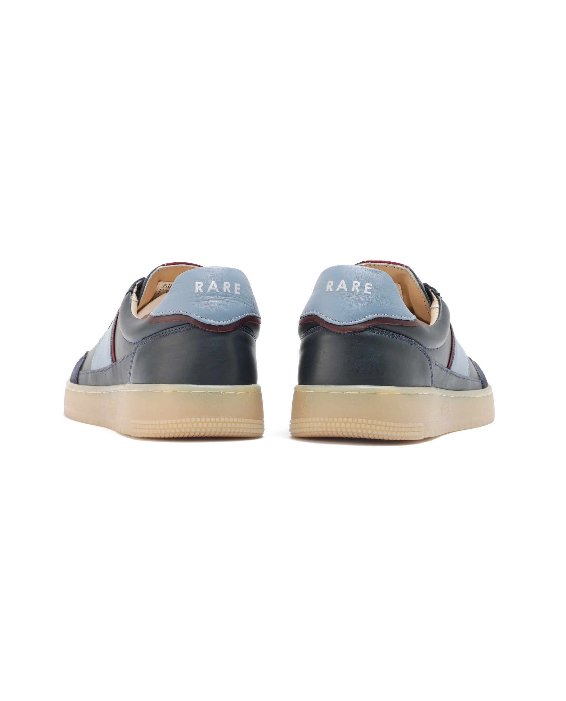 Rare Rabbit Men's Sirius Blue Leather Upper Round Toe Low-Top Lace-Up Sneaker Shoes