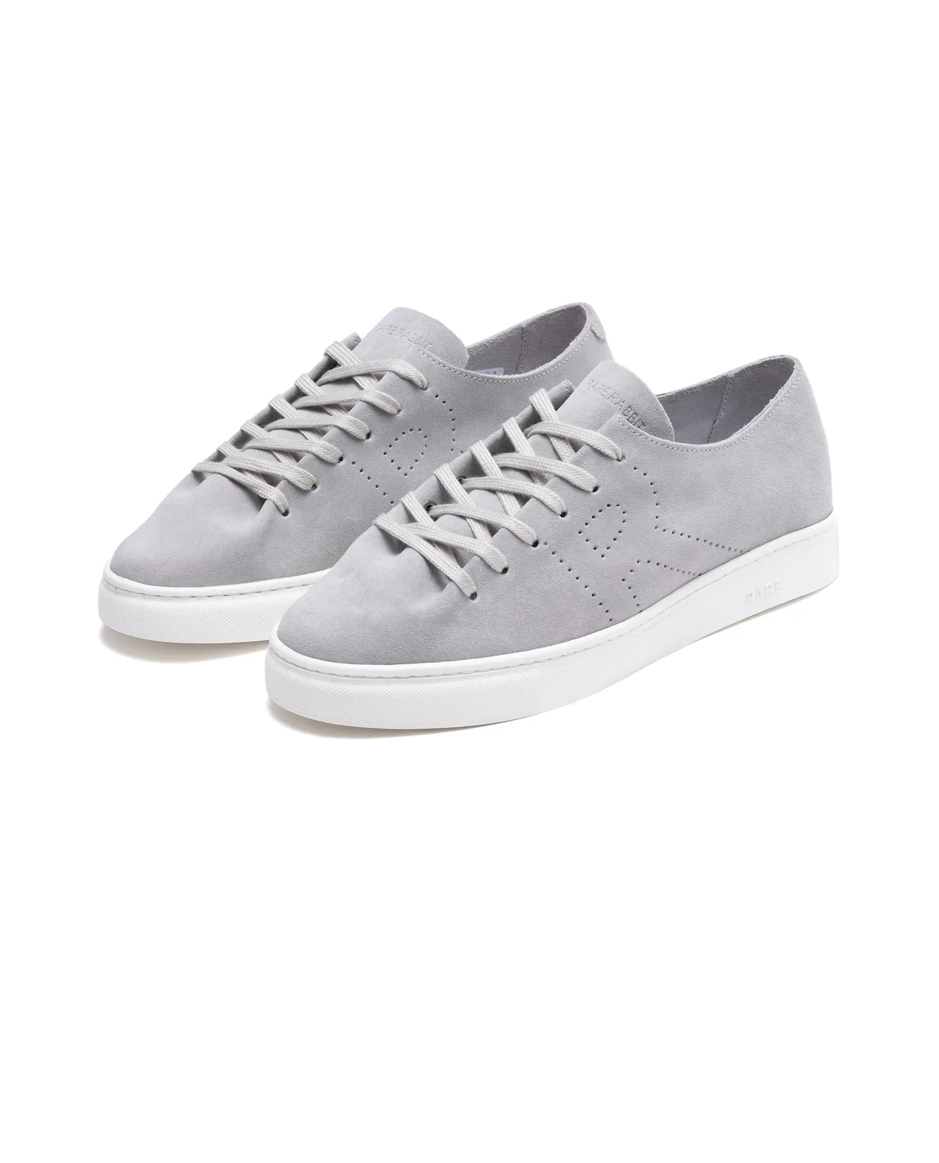 Rare Rabbit Men Skin Light Grey Suede Monotone Upper Low-Top Lace-Up Plain Shoes