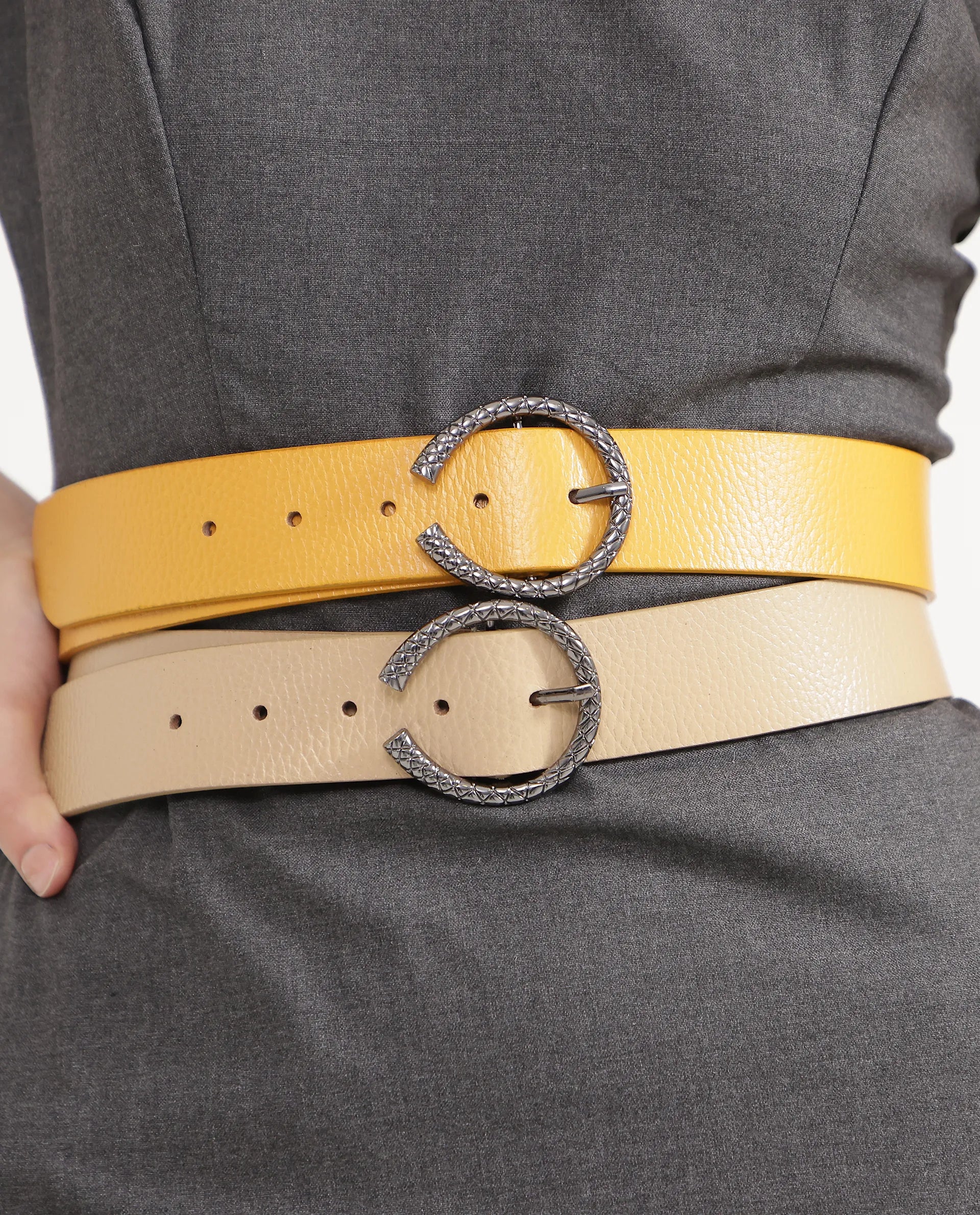 Rareism Women Slate Mustard Belt