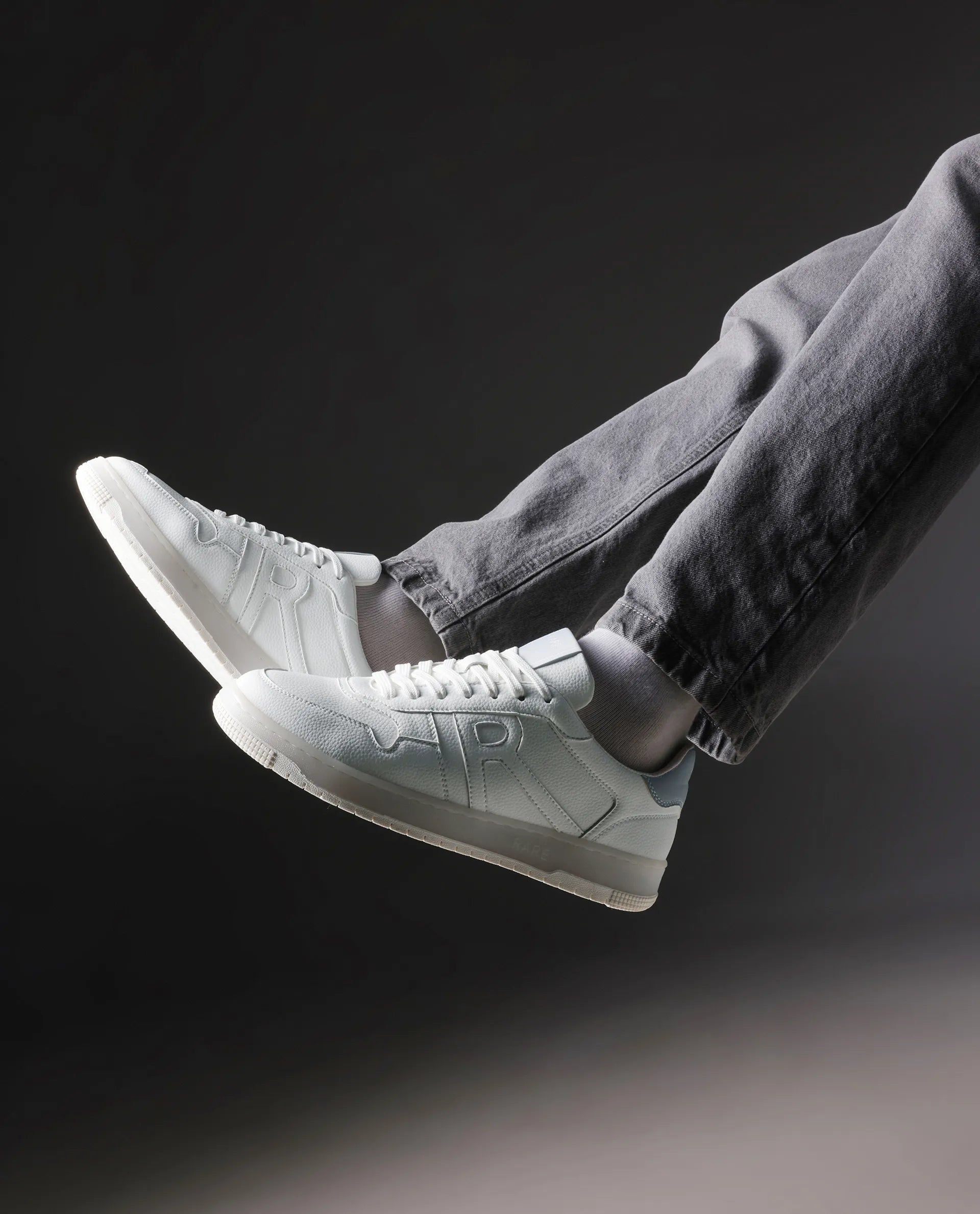 Rare Rabbit Men's Solara White Lace-Up Closure Micro Leather Sneaker