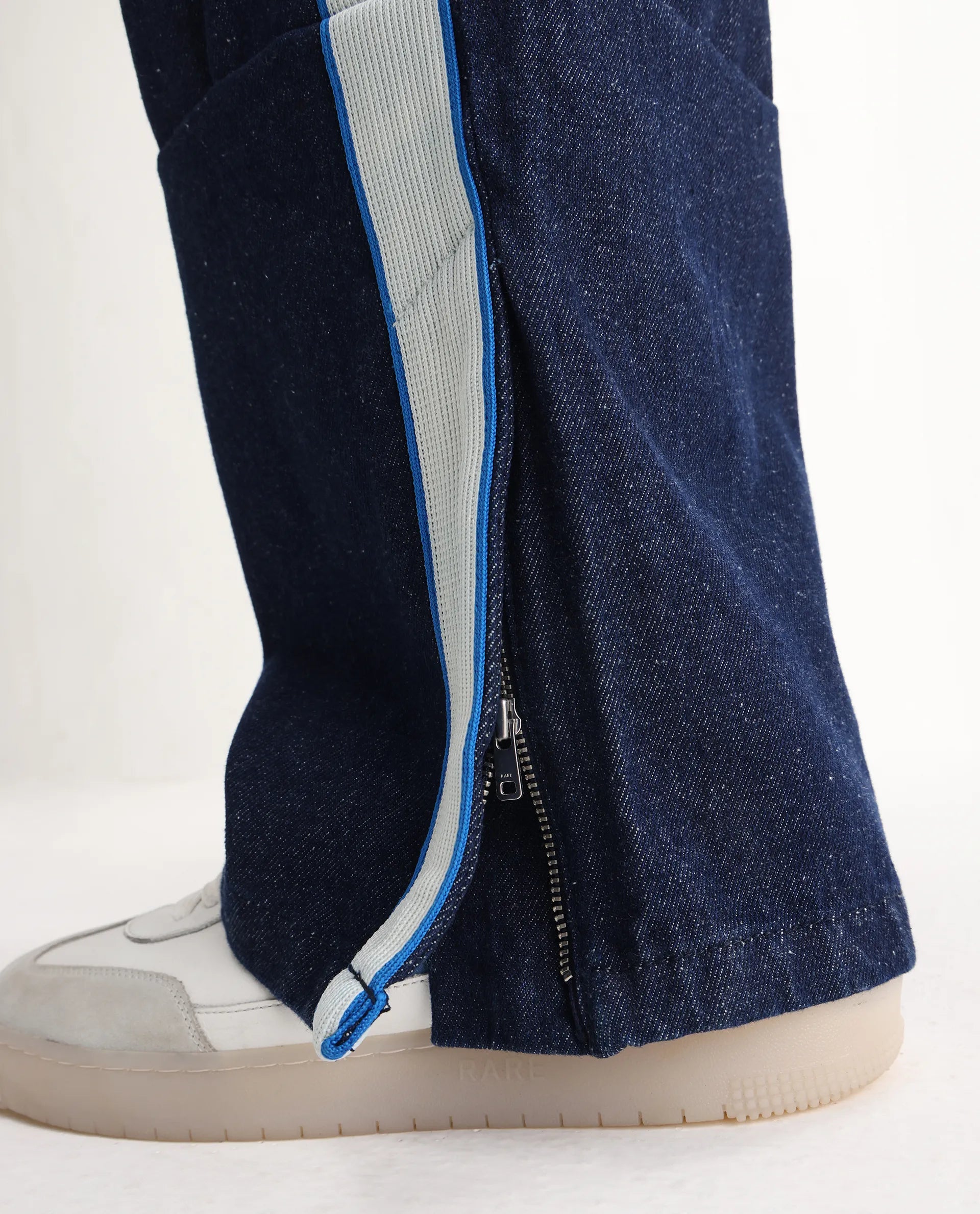 Rare Rabbit Men's Cotton Plain Baggy Fit Jeans