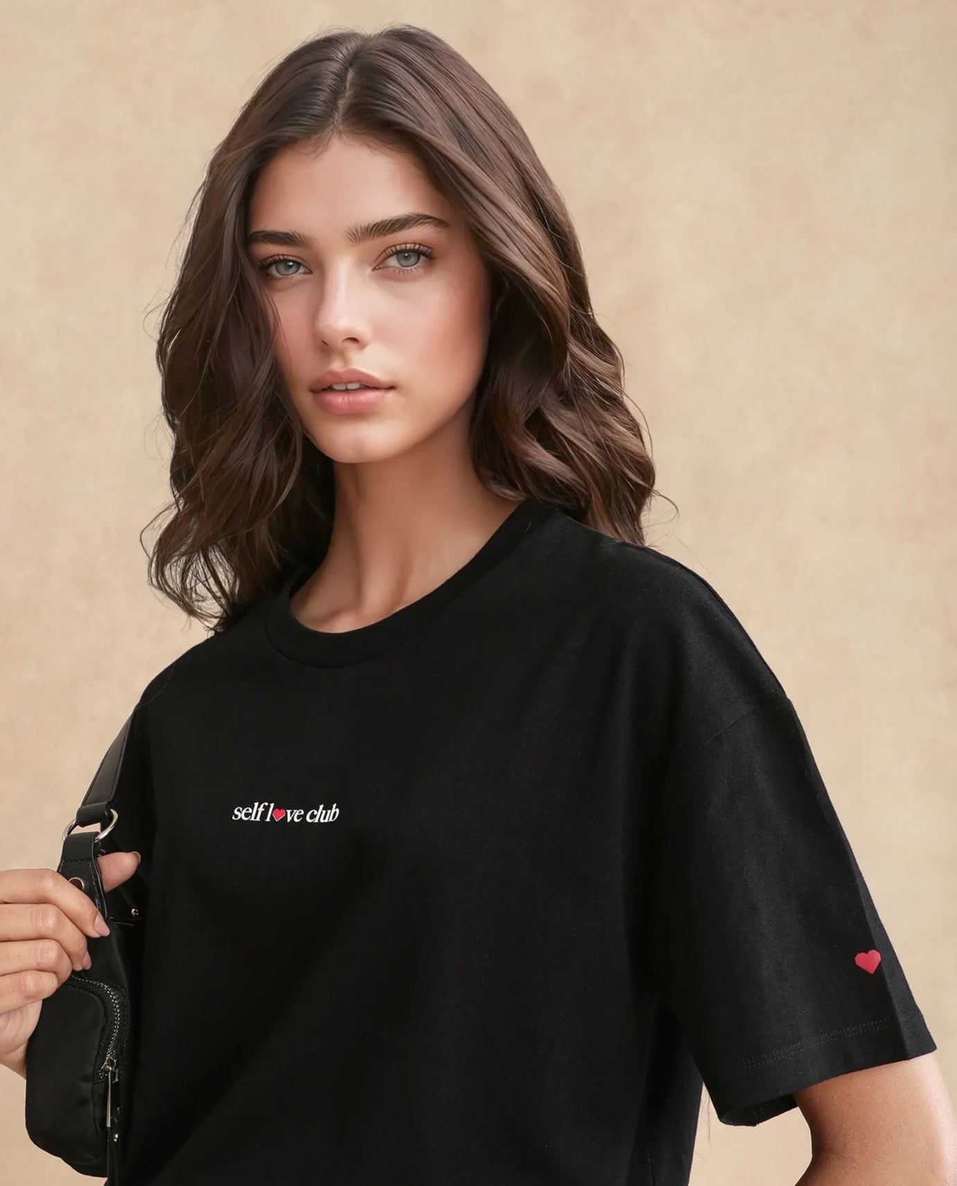 Rareism Women Sompri Black Crew Neck Boxy Fit Graphic Print T-Shirt