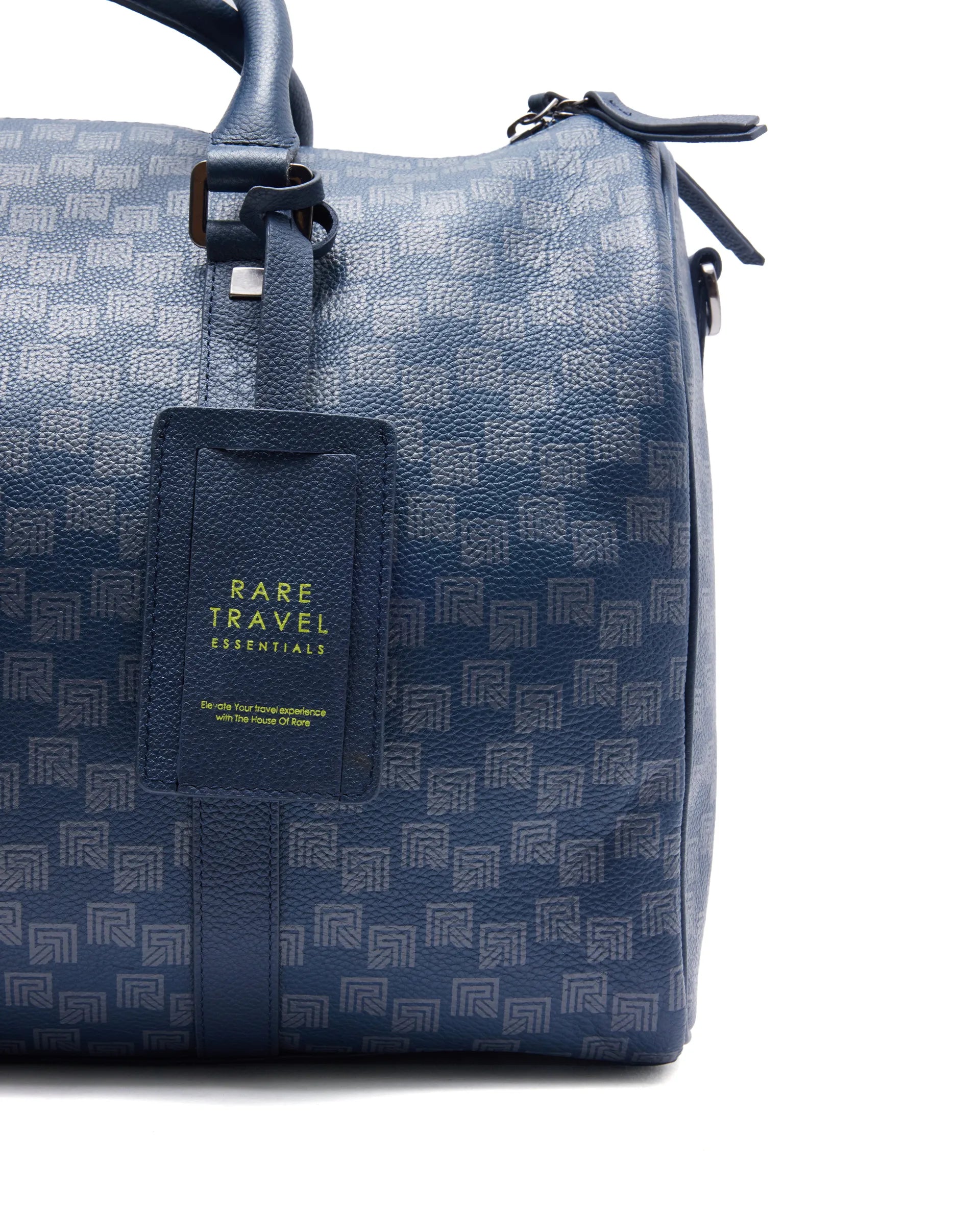 Rare Rabbit Men's Soraf Blue Monogram Print Duffle Bag (Limited Edition)