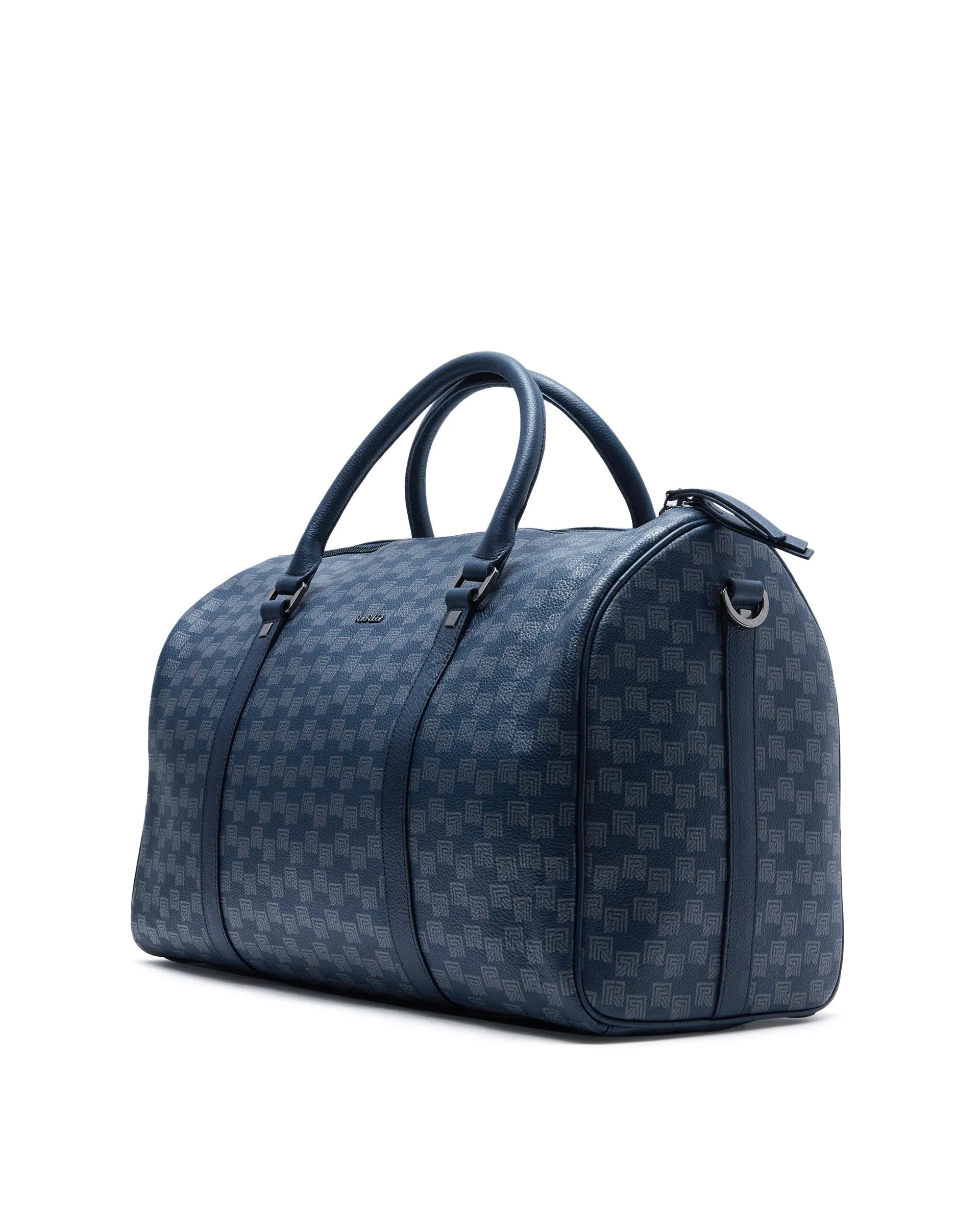 Rare Rabbit Men's Soraf Blue Monogram Print Duffle Bag (Limited Edition)