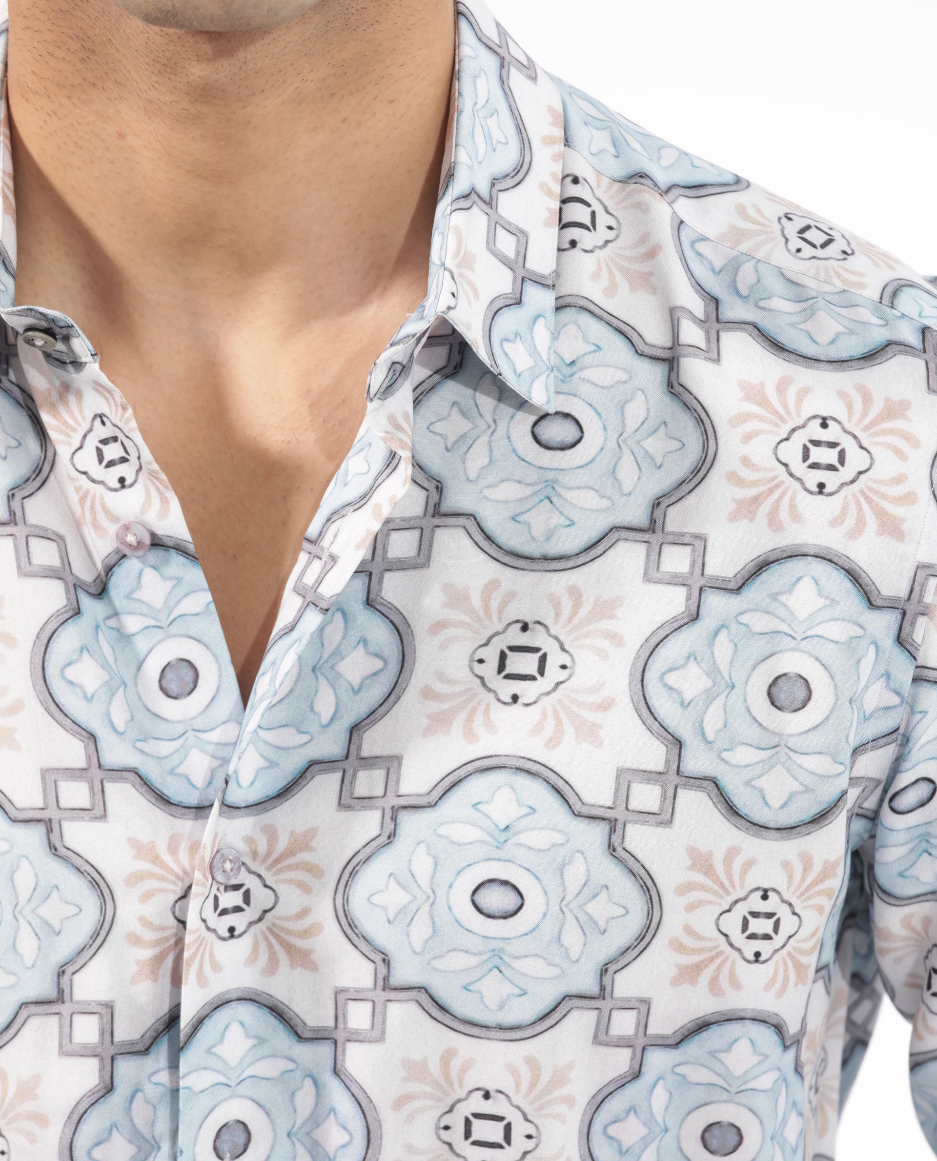 Rare Rabbit Mens Soren Pastel Multi Viscose Fabric Full Sleeves Abstract Floral Print Shirt