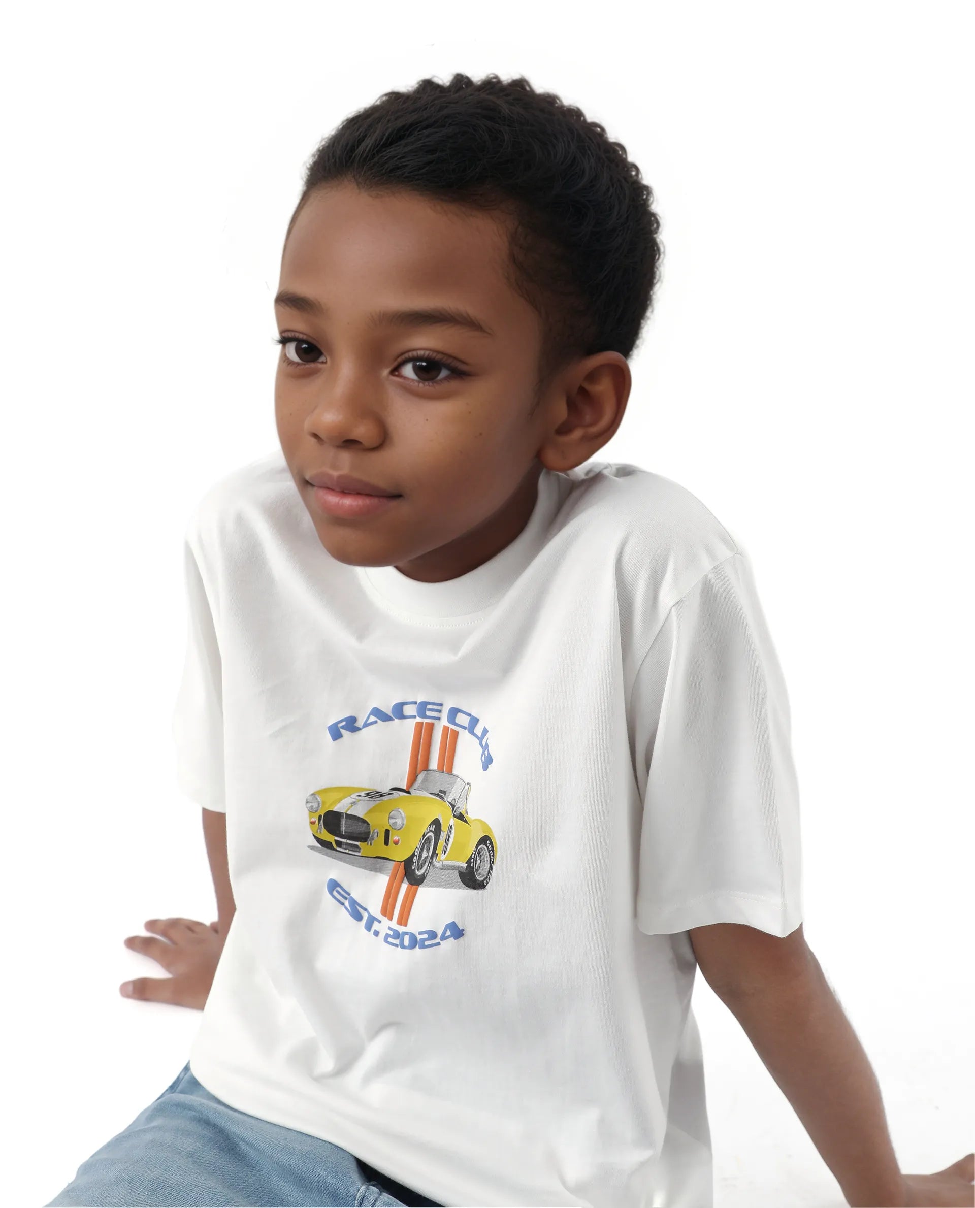Rare Ones Kids Speed Off White Cotton Half Sleeve Solid Slip-On Closure Regular Fit T-Shirt