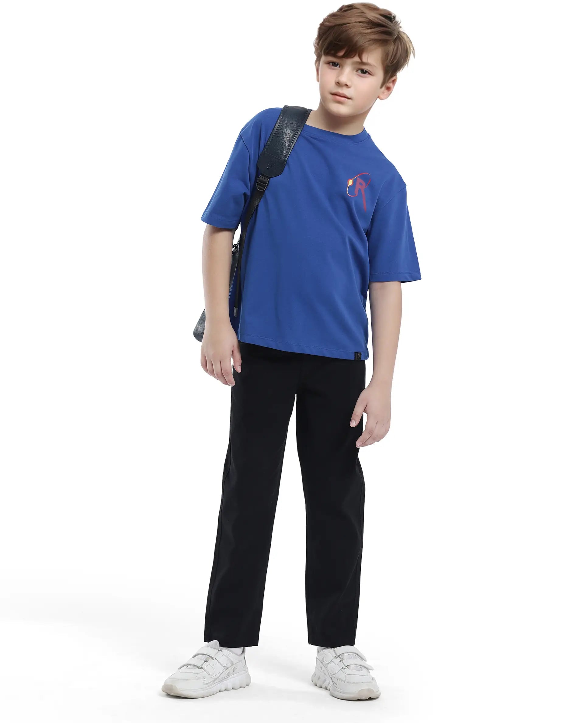 Rare Ones Kids Spoke-K Black Cotton Button And Zip Closure Solid Regular Fit Trouser