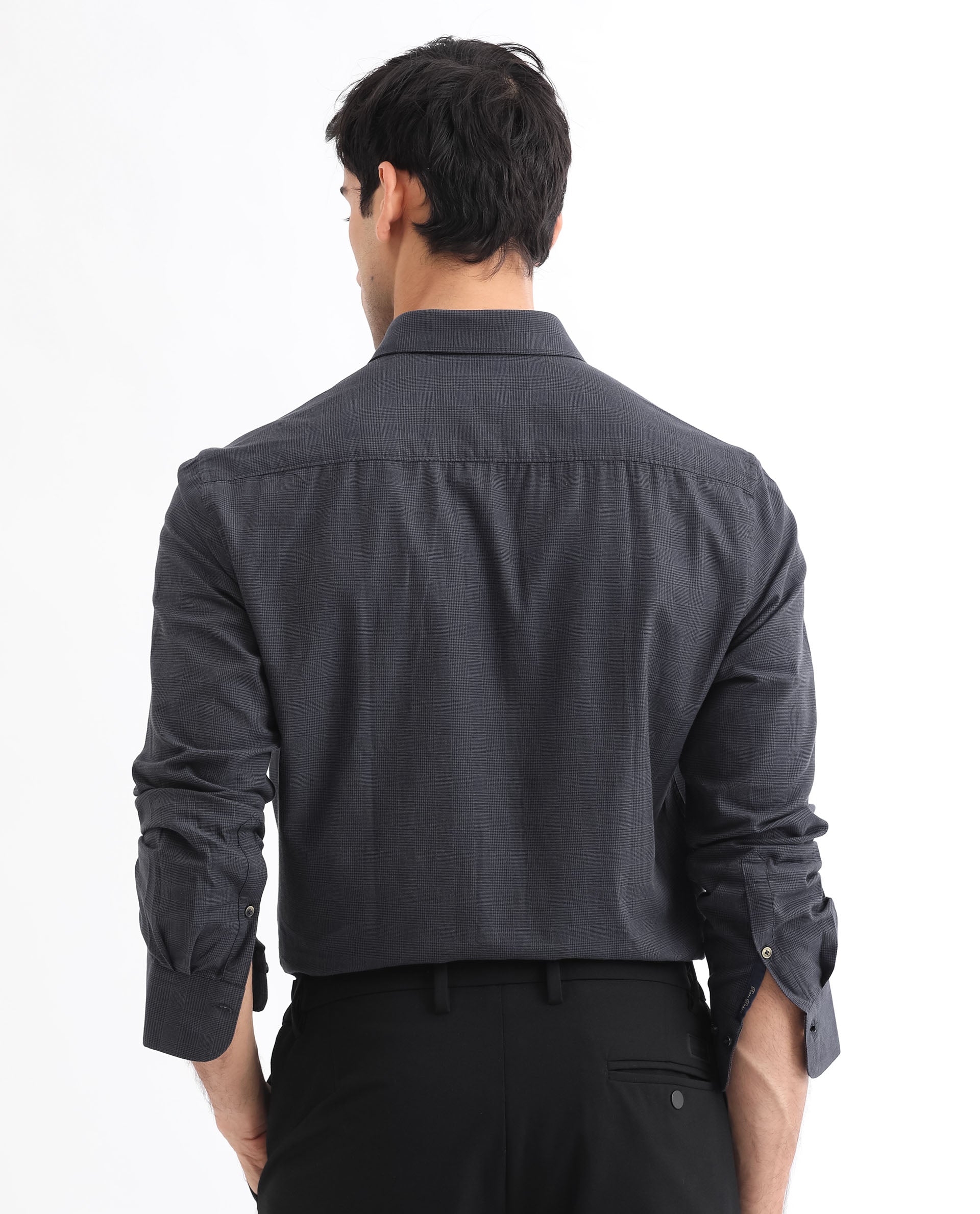 Rare Rabbit Men's Stark Black Full Sleeves Checks Print Shirt